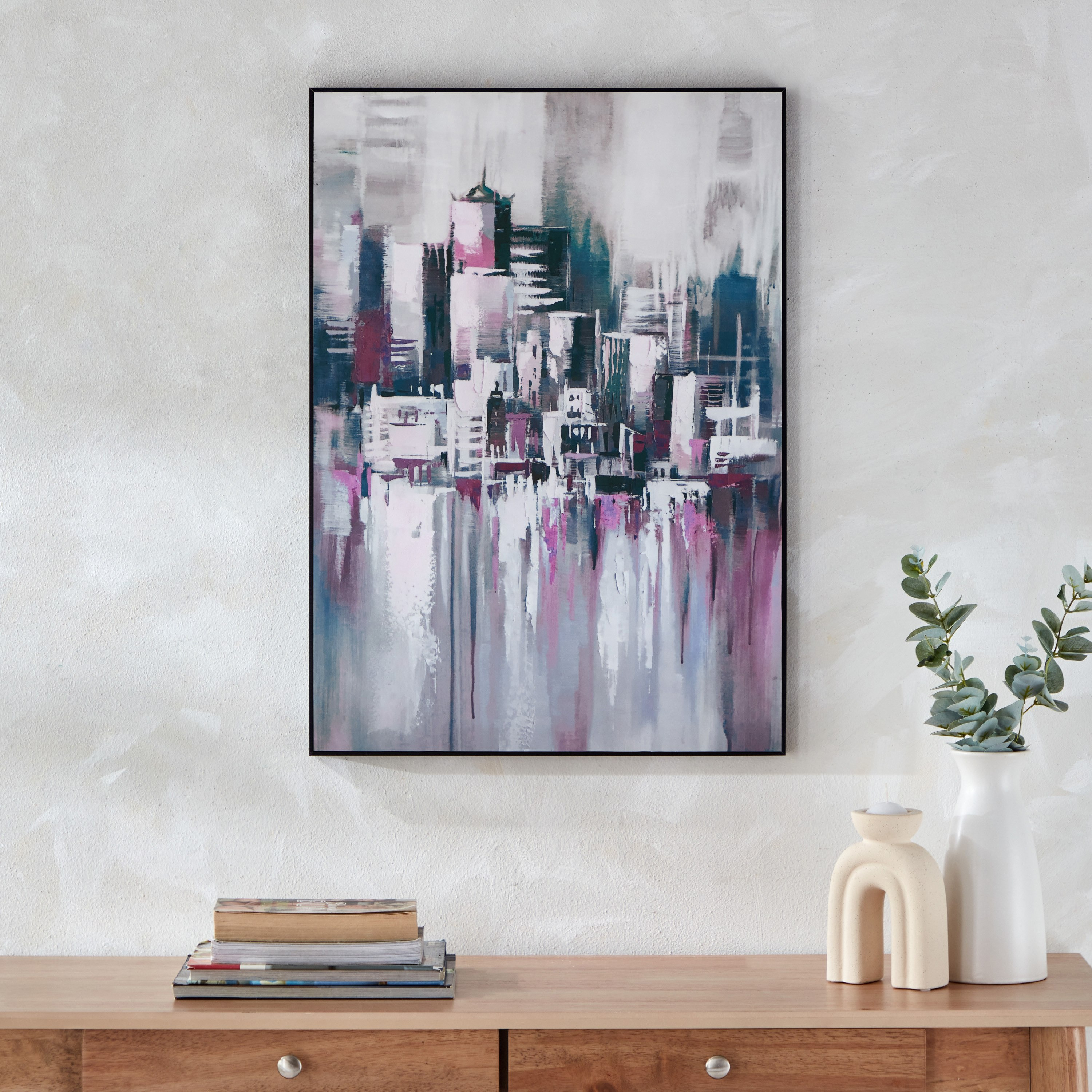 لوحة مؤطّرة سيتي سكيب لامعة من آلين - 50x70x2.5 سم-hbxhomeware-hbxdecorandfurnishings-image-1