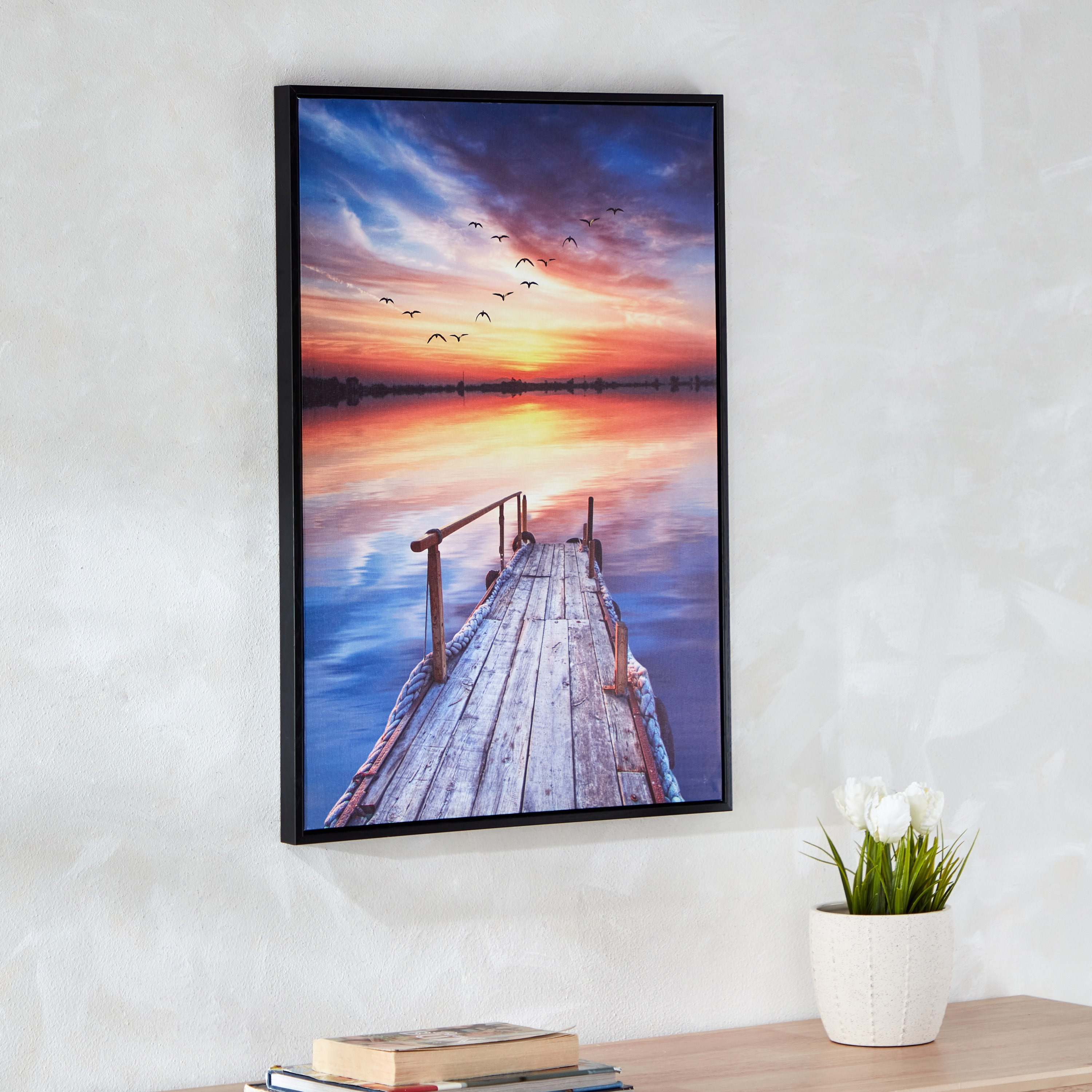 لوحة حائط مؤطّرة جسر البحيرة لامعة من آلين - 50x70x2.8 سم-hbxhomeware-hbxdecorandfurnishings-image-2