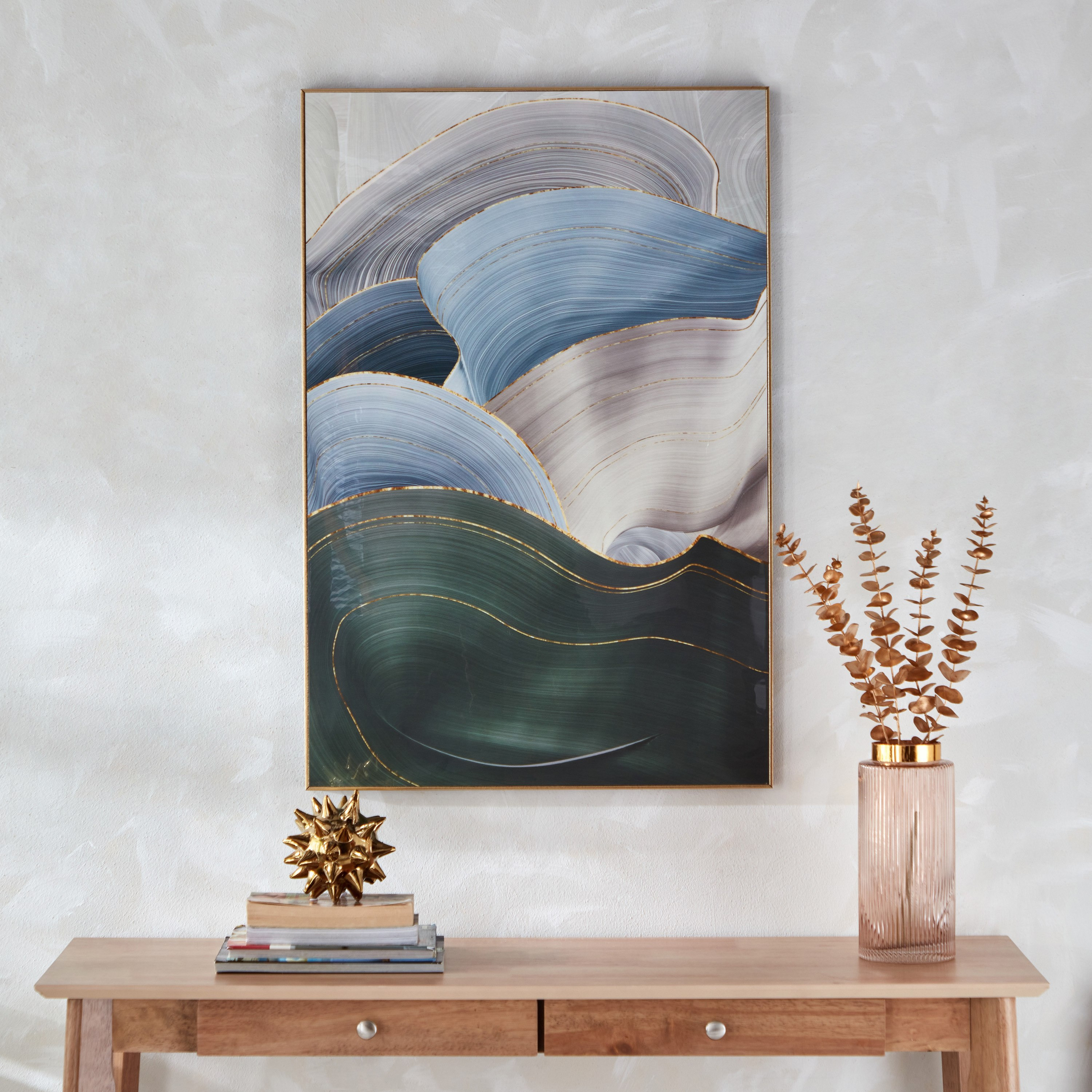 Alaine Glossy Abstract Framed Picture - 60x90x2.5 cm-hbxhomeware-hbxdecorandfurnishings-image-1