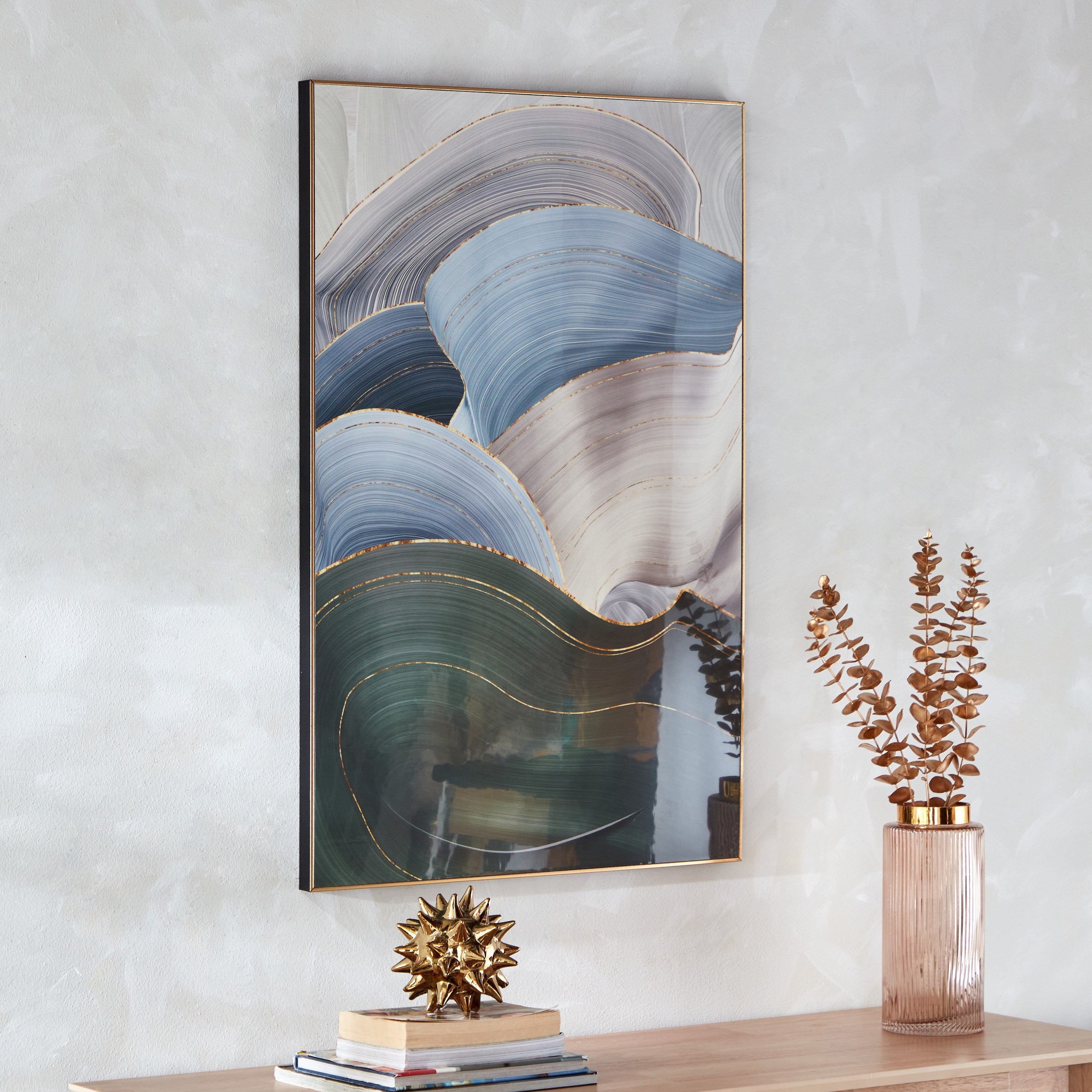Alaine Glossy Abstract Framed Picture - 60x90x2.5 cm-hbxhomeware-hbxdecorandfurnishings-image-2