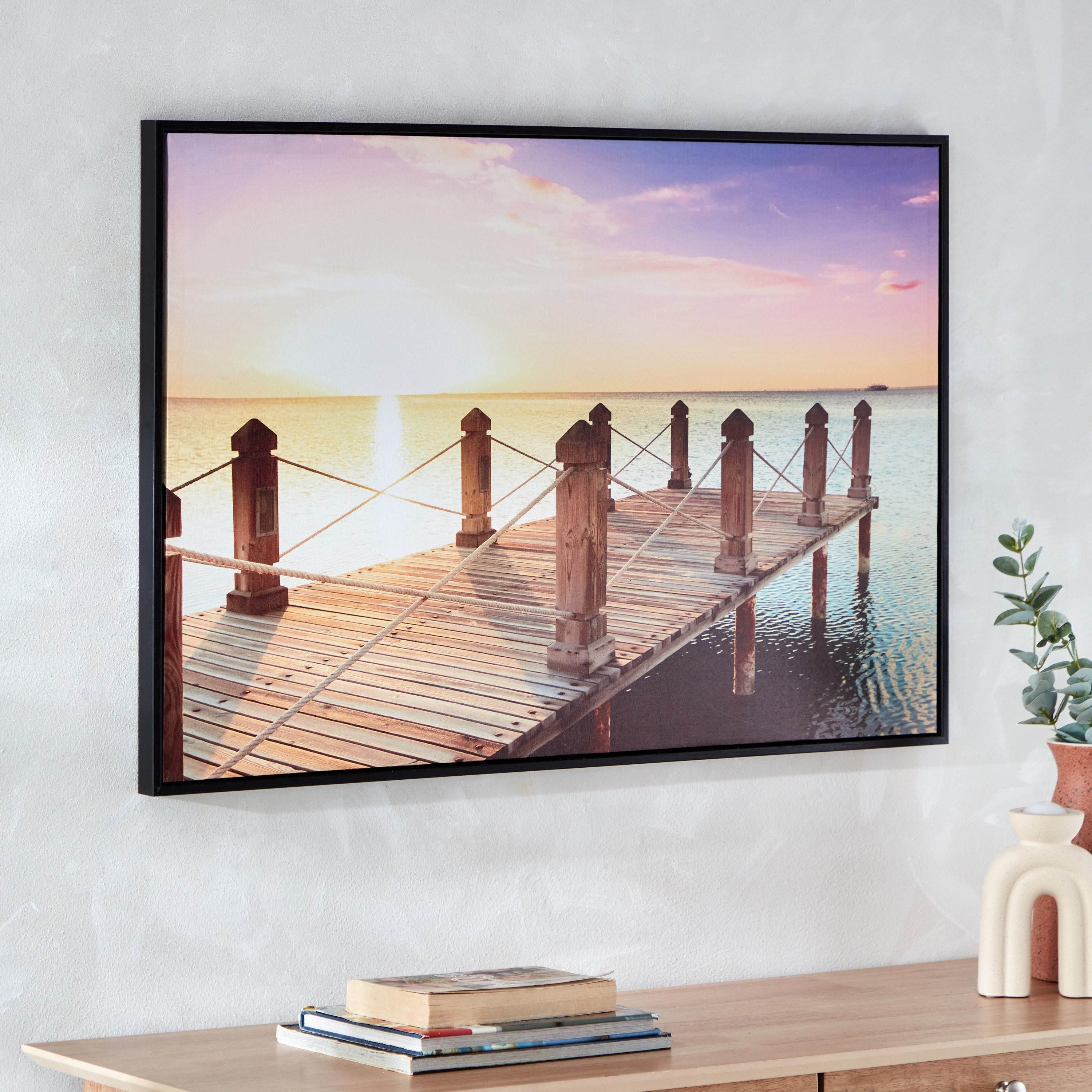 زينة حائط مؤطرة لجسر البحيرة لامعة من آلين - 60x90x2.8 سم-PROMO_HB_AE_B1G1_250925-image-1