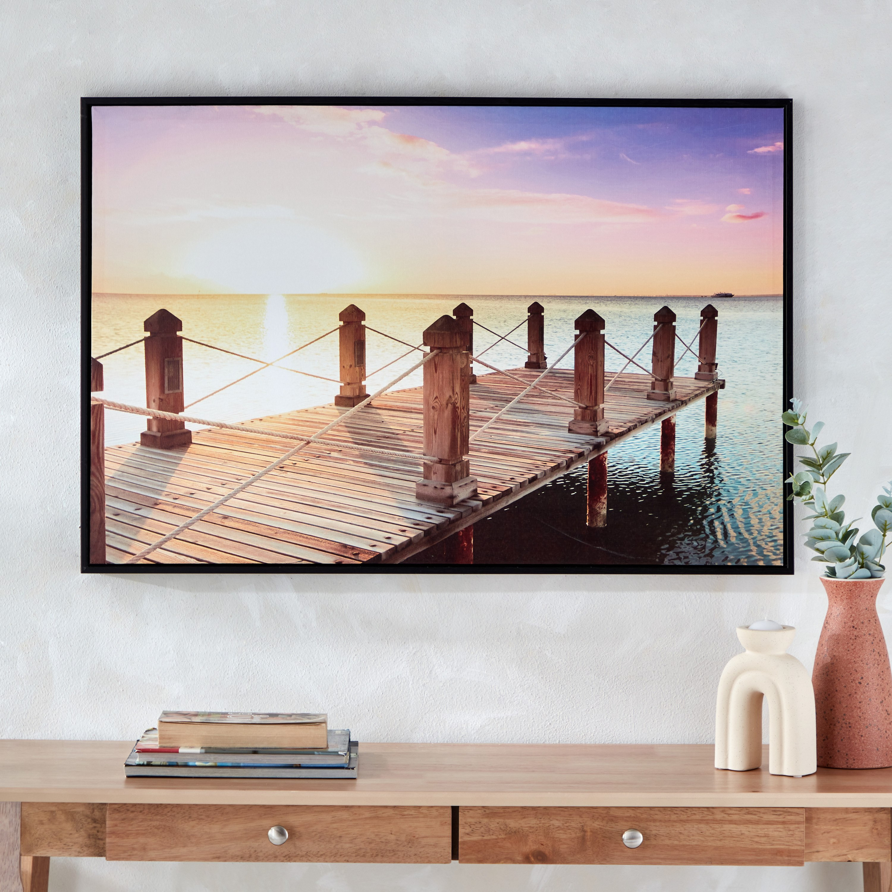 زينة حائط مؤطرة لجسر البحيرة لامعة من آلين - 60x90x2.8 سم-PROMO_HB_AE_B1G1_250925-image-2