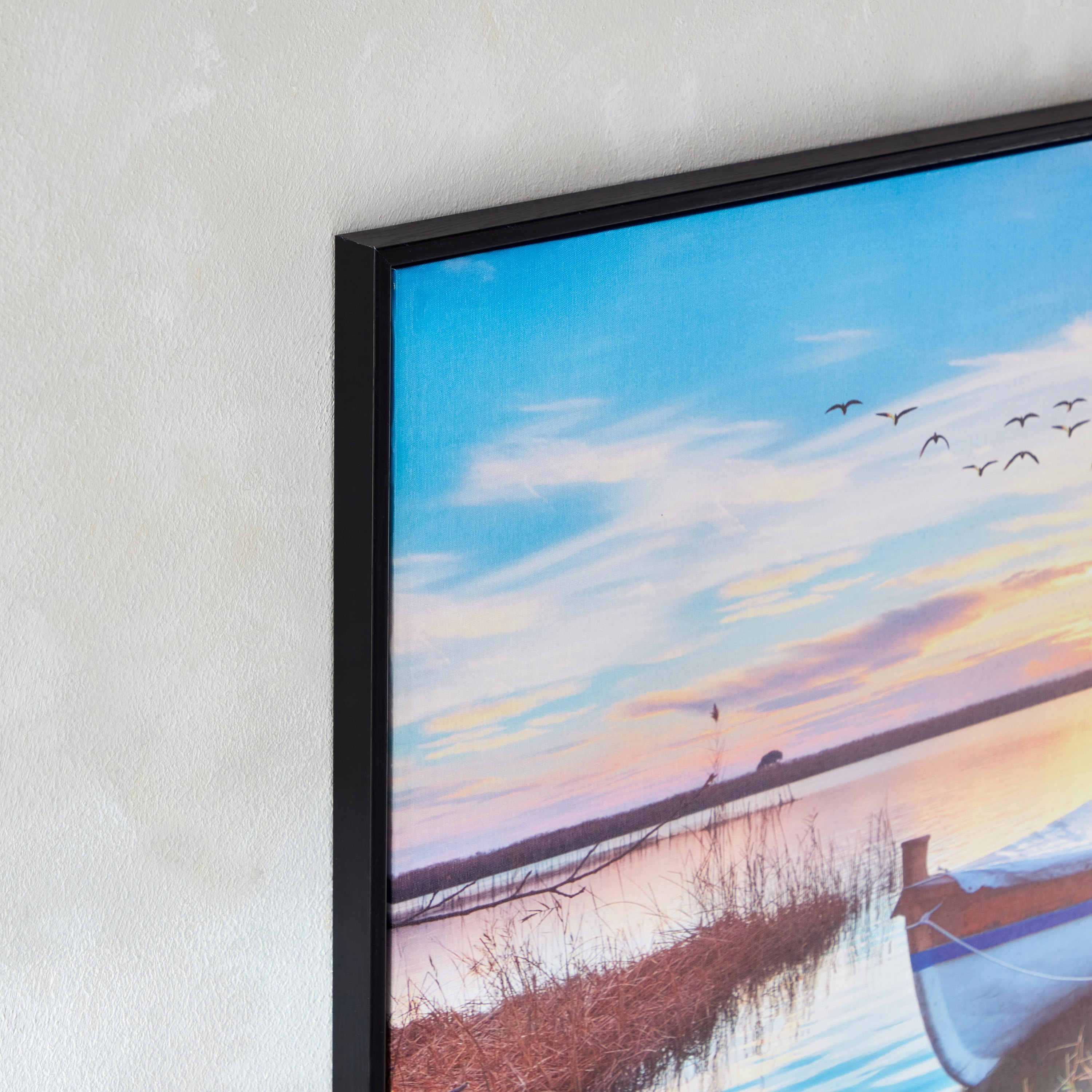 لوحة مؤطرة قارب على جانب البحيرة بسطح لامع وإطار بوليسترين من ألين - 60x90x2.8-hbxhomeware-hbxdecorandfurnishings-image-4
