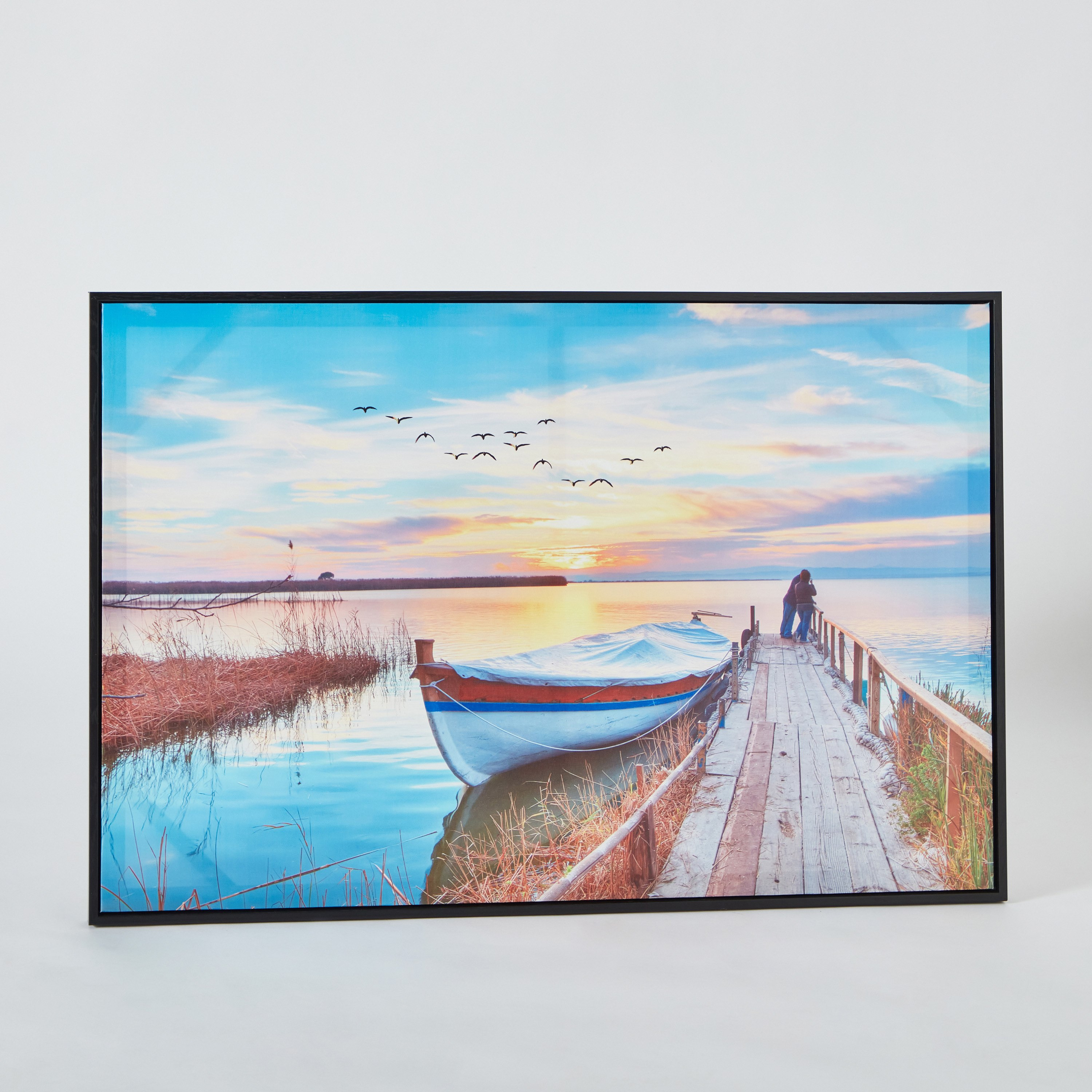 لوحة مؤطرة قارب على جانب البحيرة بسطح لامع وإطار بوليسترين من ألين - 60x90x2.8-hbxhomeware-hbxdecorandfurnishings-image-6