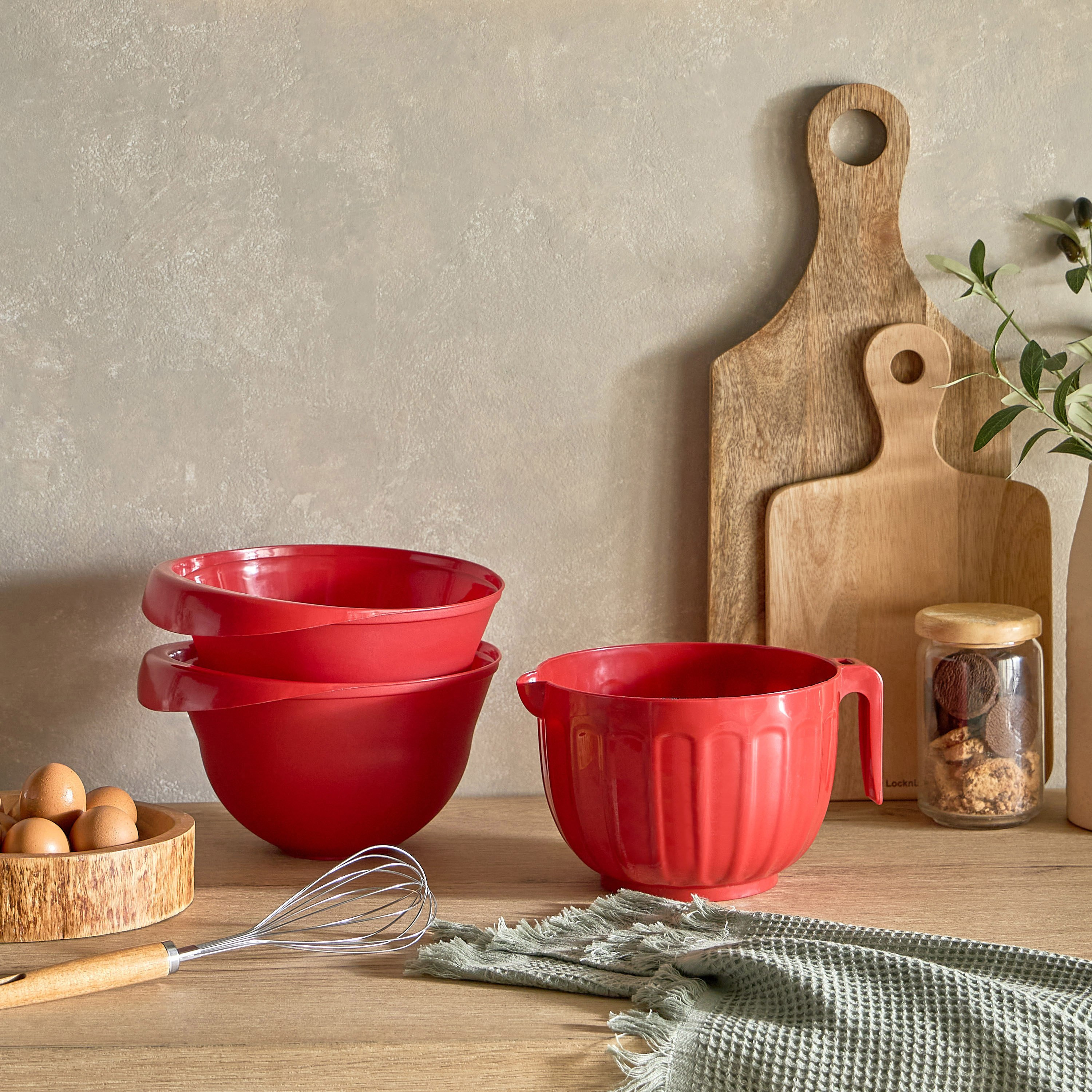 طقم أوعية خلط قطعتين مع مقبض من بيروني - 3 لتر-hbxkitchen-bakeware-image-4