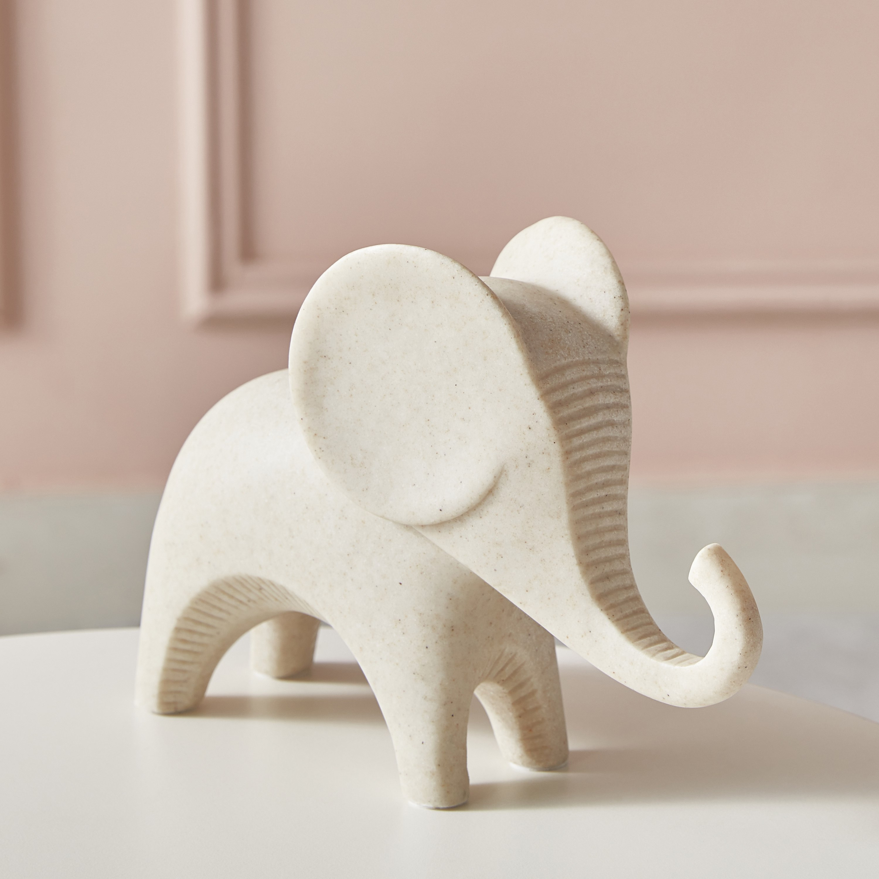Luxe Polyresin Light Terracota Elephant Accent - 21x7.5x15 cm-hbxhomeware-homedecor-figurinesandornaments-image-1
