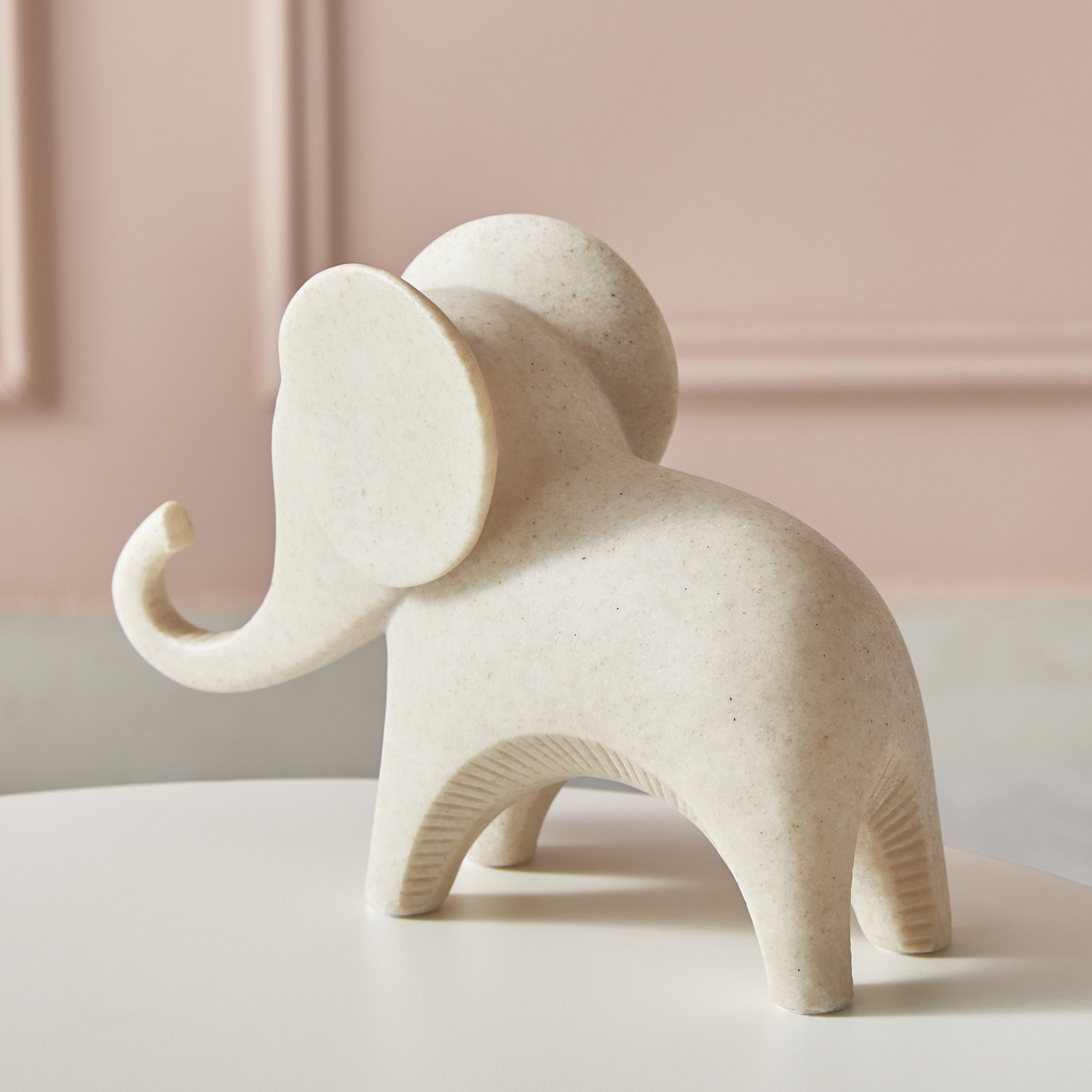 Luxe Polyresin Light Terracota Elephant Accent - 21x7.5x15 cm-hbxhomeware-homedecor-figurinesandornaments-image-2