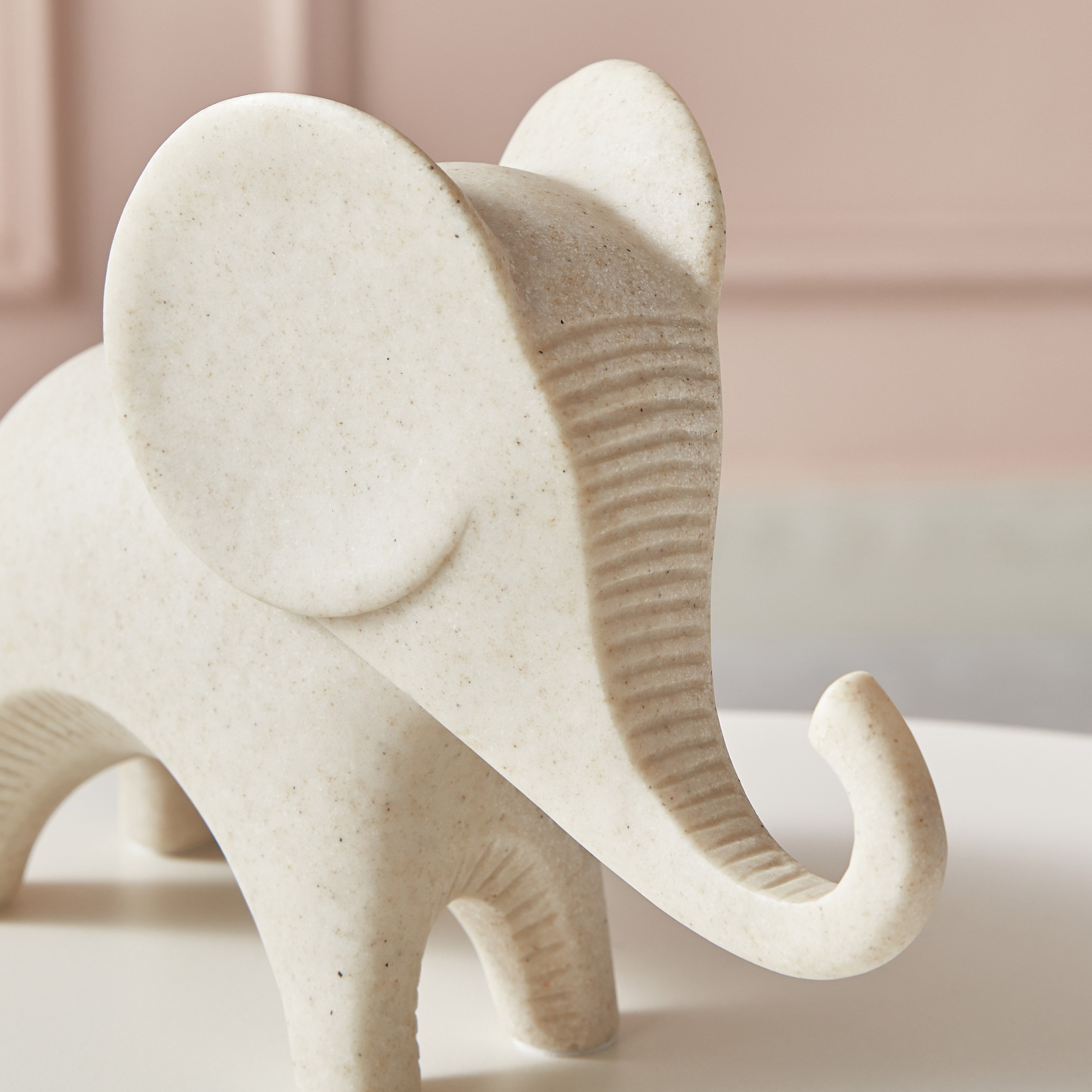 Luxe Polyresin Light Terracota Elephant Accent - 21x7.5x15 cm-hbxhomeware-homedecor-figurinesandornaments-image-3