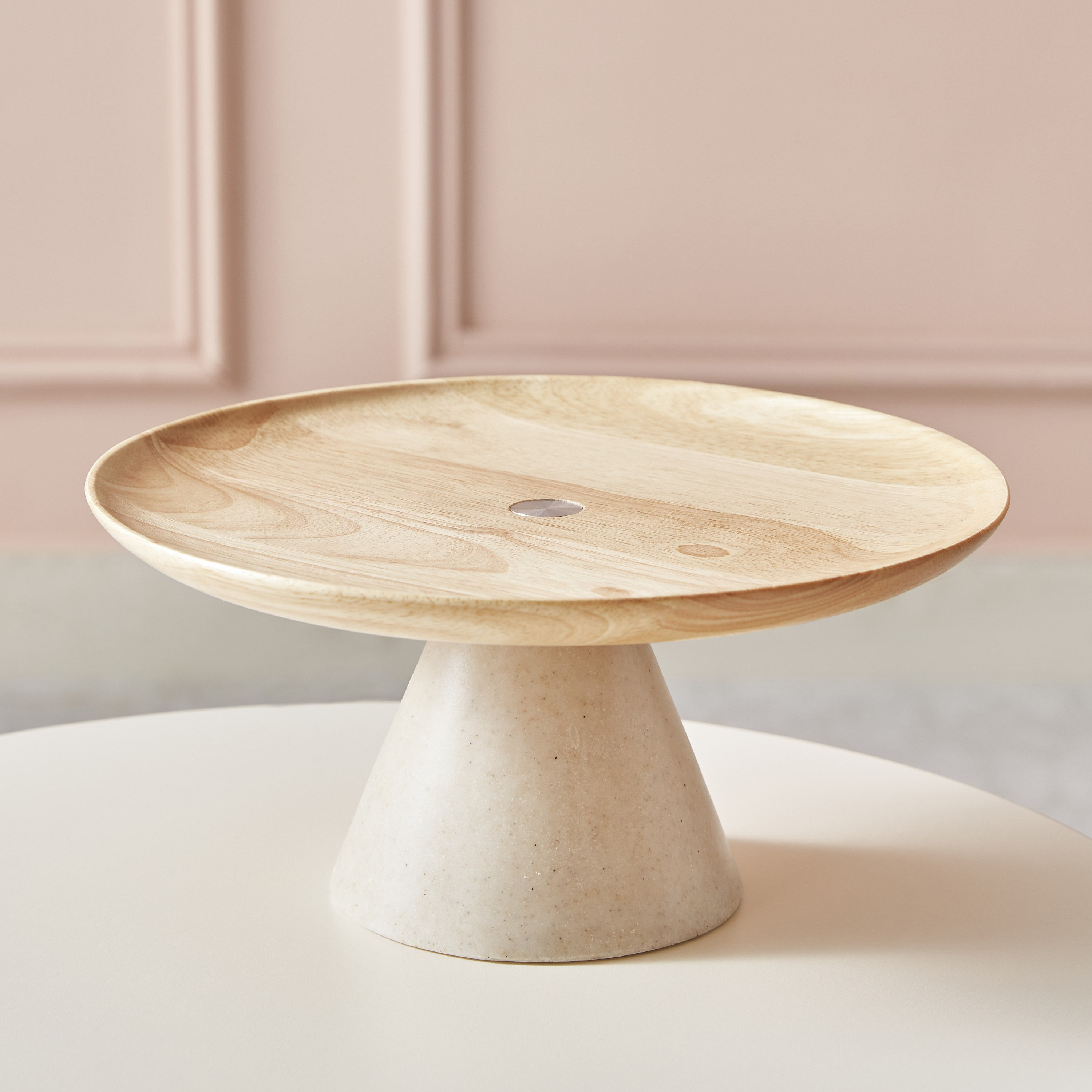 وعاء تراكوتا خفيف للديكور بسطح خشبي من لوكس - 25x13x25 سم-hbxdecorandfurnishings-homeaccessories-bowls-image-2
