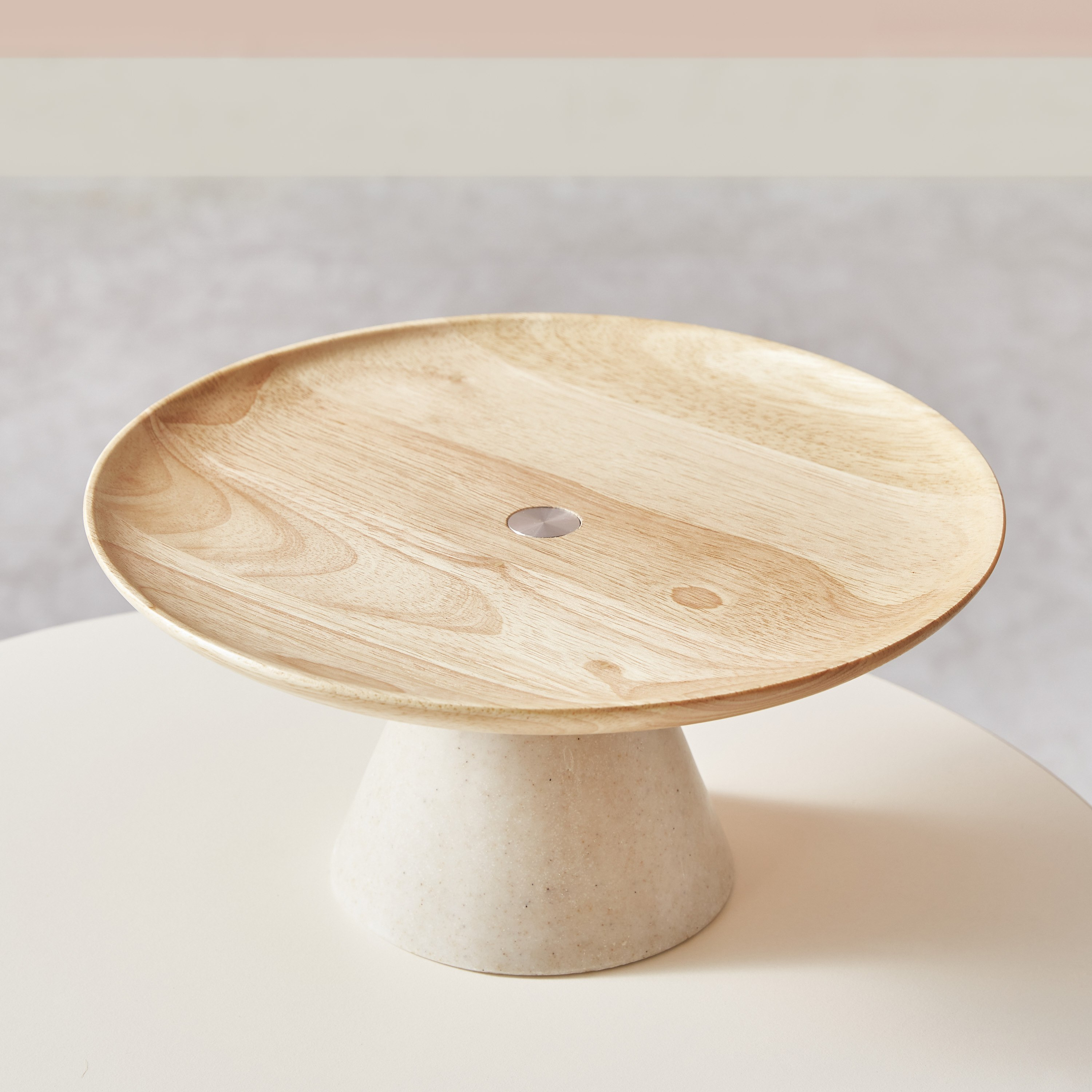 وعاء تراكوتا خفيف للديكور بسطح خشبي من لوكس - 25x13x25 سم-hbxdecorandfurnishings-homeaccessories-bowls-image-3