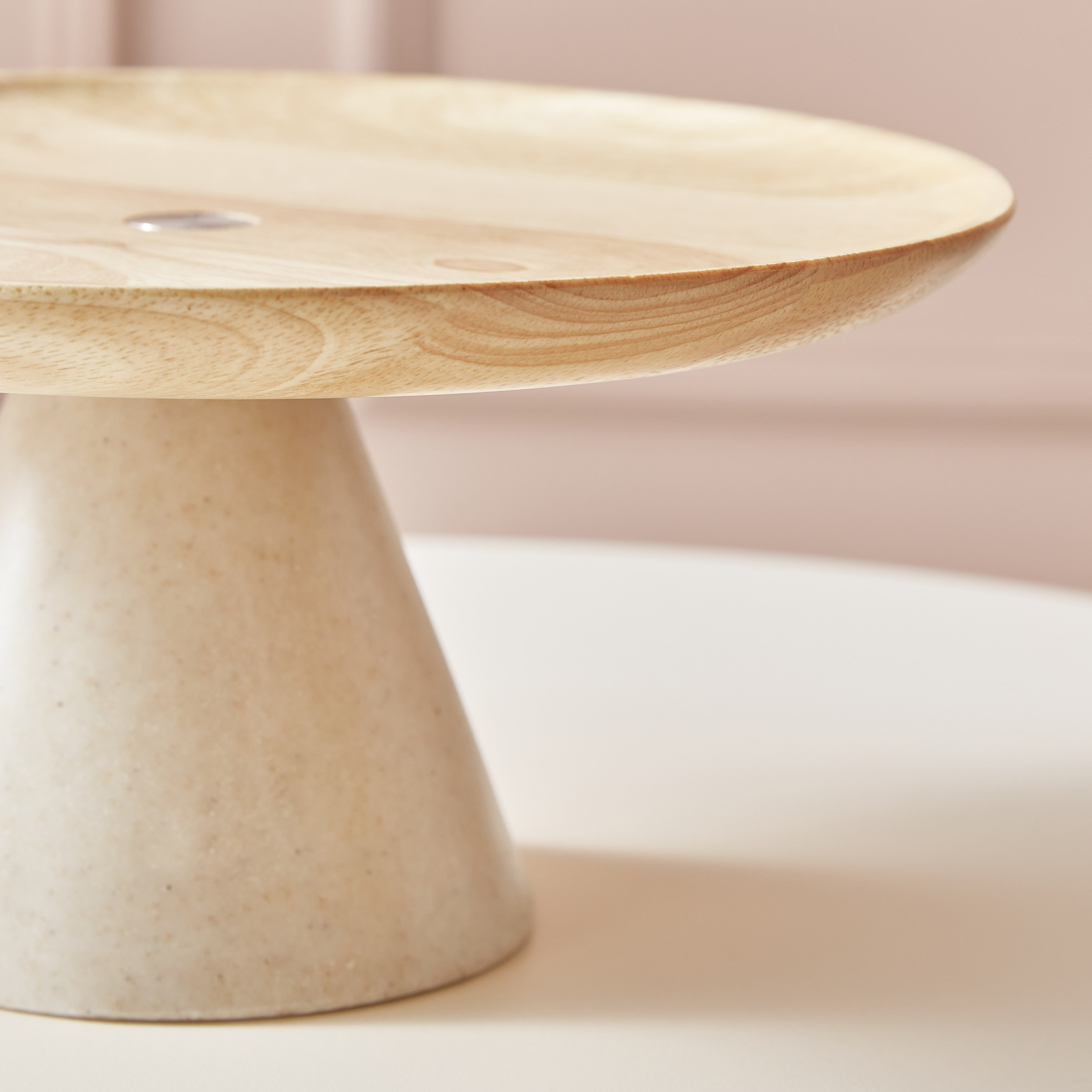 وعاء تراكوتا خفيف للديكور بسطح خشبي من لوكس - 25x13x25 سم-hbxdecorandfurnishings-homeaccessories-bowls-image-5