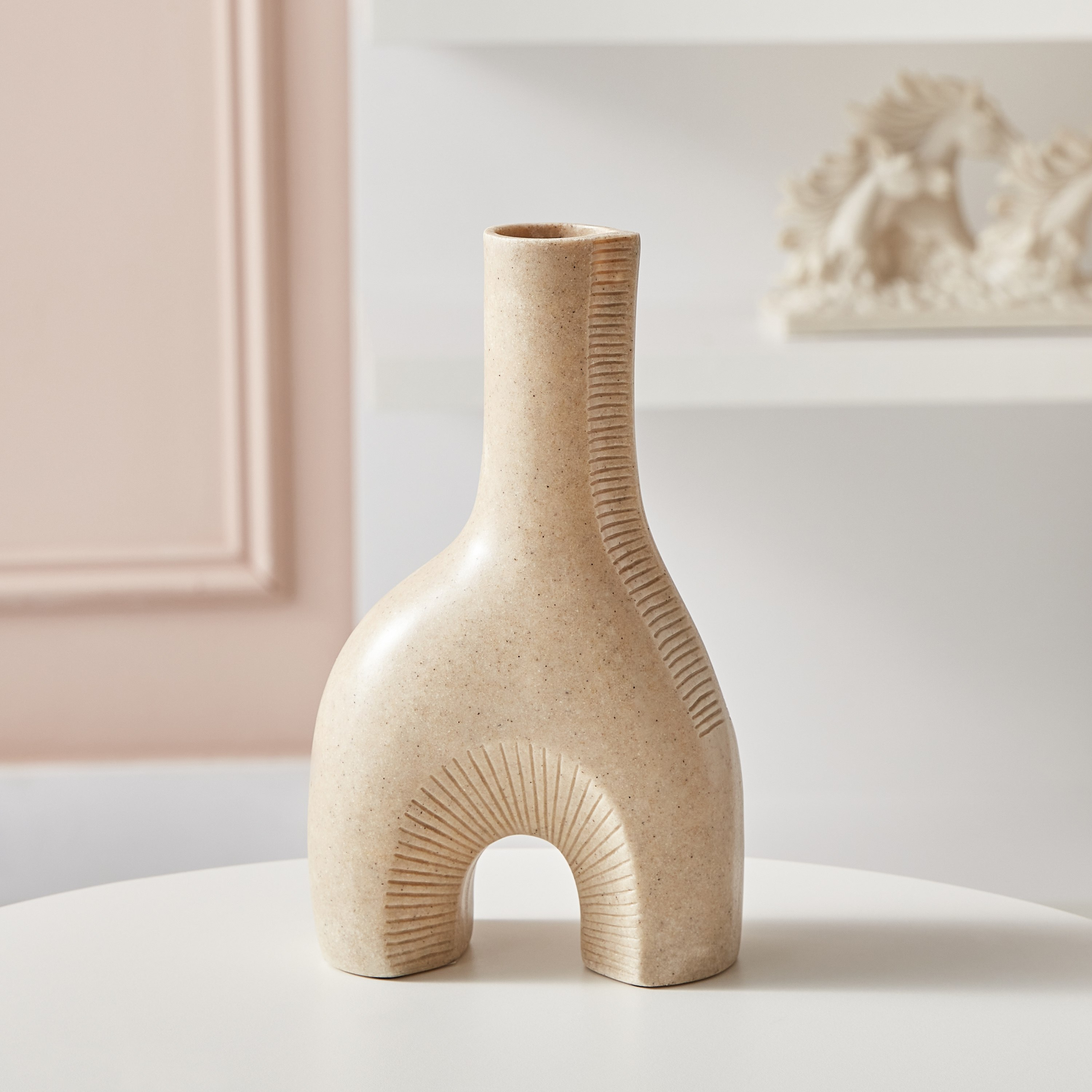 Luxe Terracota Vase - 13x9x22 cm-hbxbedroom-decorandaccessories-vases-image-2
