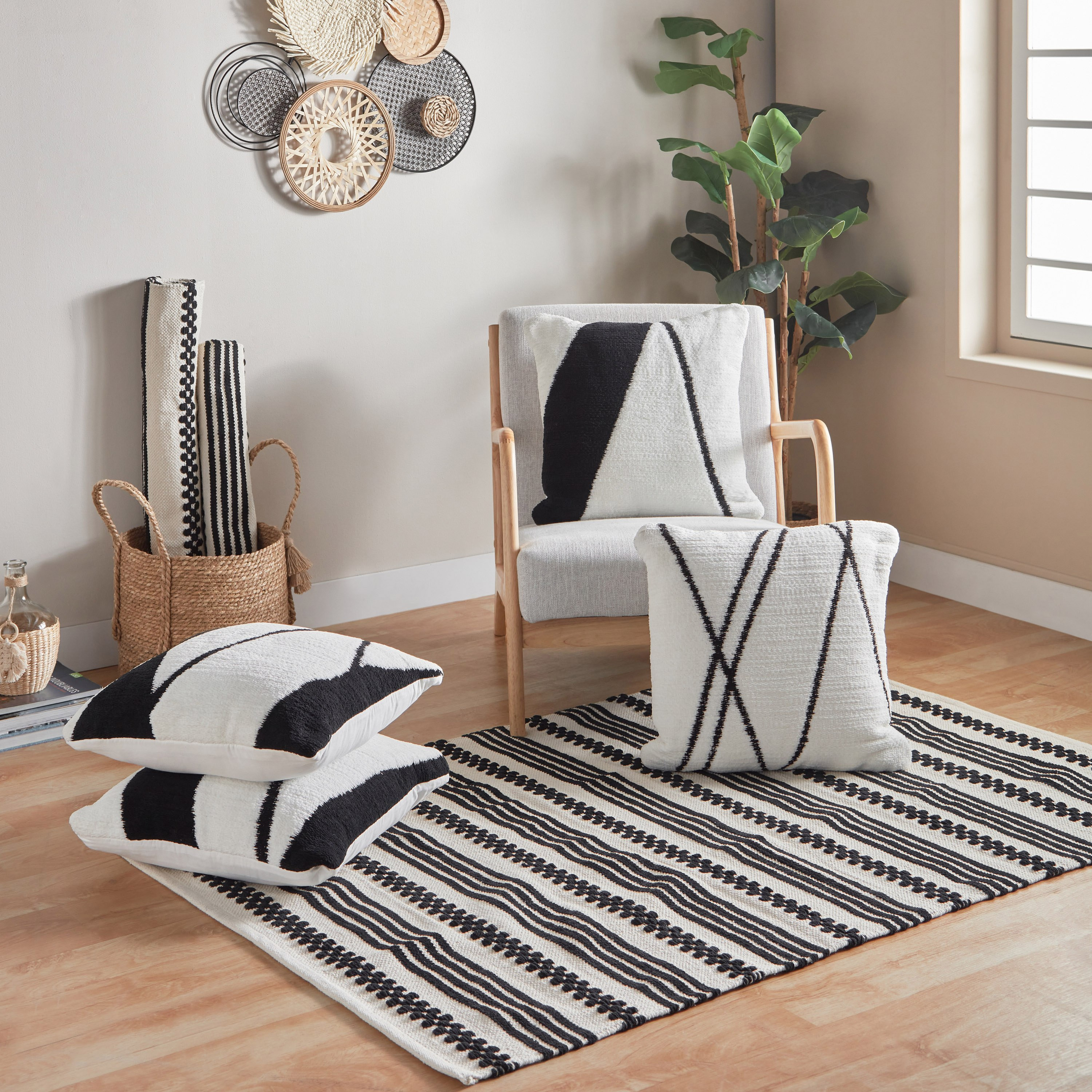 وسادة محشوة جاكار شنيل كروميا من إبوني - 50x50 سم-hbxlivingroom-furnishings-cushionsandcovers-filledcushions-image-5