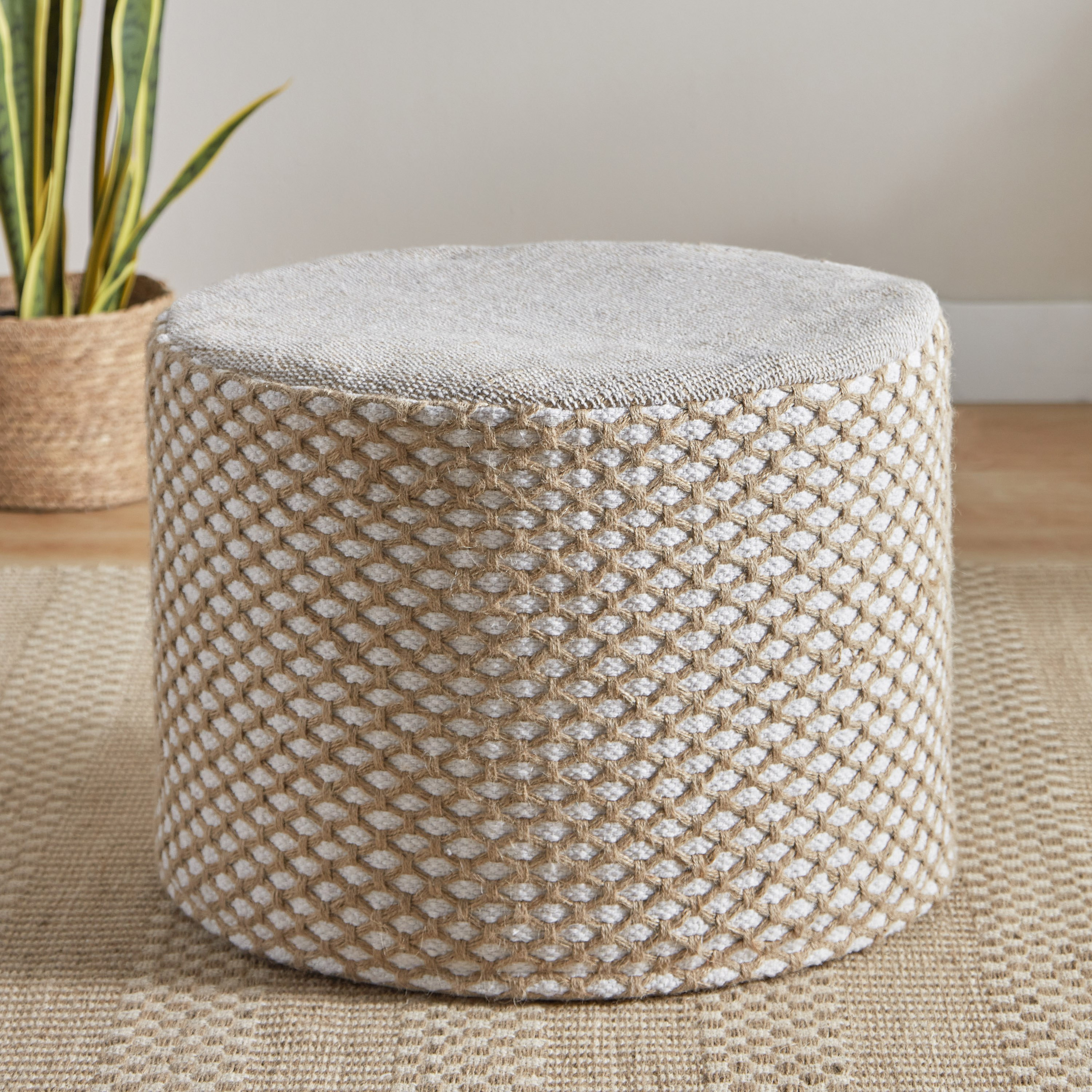 بوف شبكي طبيعي مستدير من جوتوبيا - 50x50x35 سم-hbxfurniture-kidsroom-kidsbeanbags-image-1