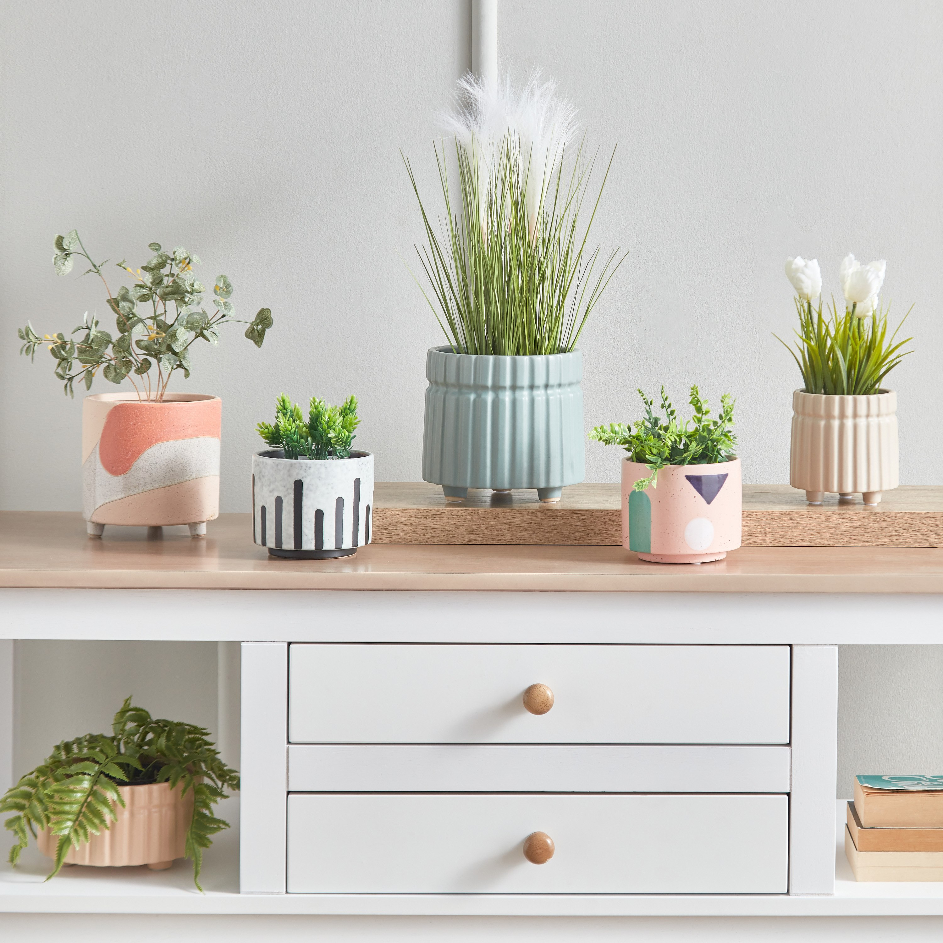 Quinn Ribbed Ceramic Planter - 12x12x12.5 cm-hbxhomeware-hbxdecorandfurnishings-image-4