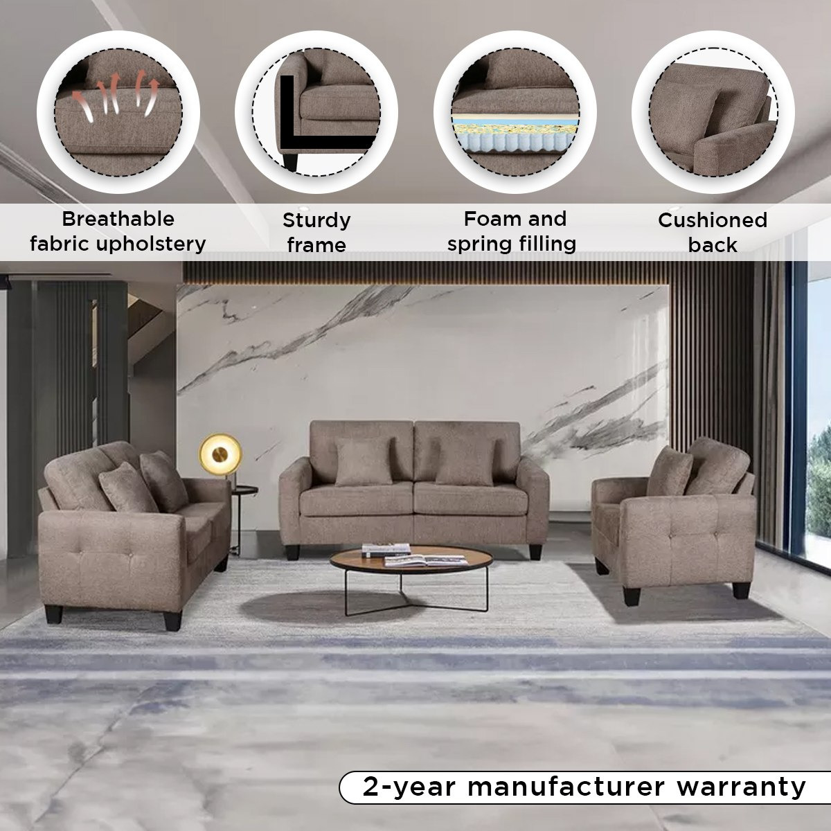Nevada 2-Seater Fabric Sofa with 2 Cushions-hbxlivingroom-sofasandarmchairs-sofas-image-4