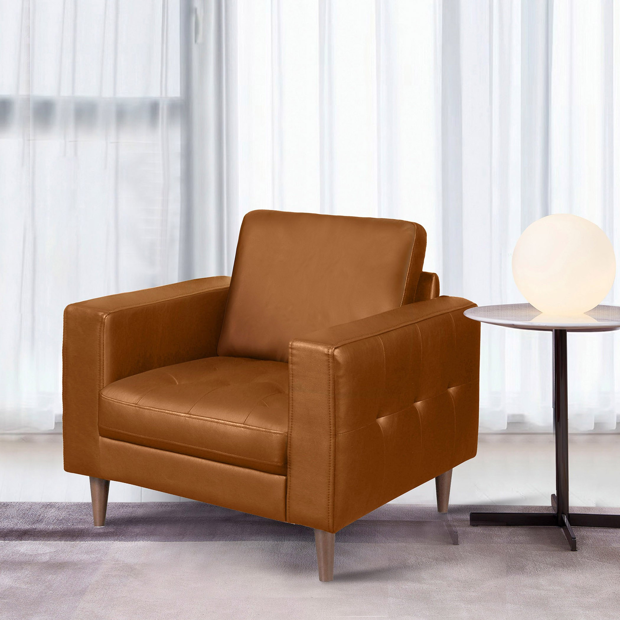 Cara Half Leather Armchair Sofa