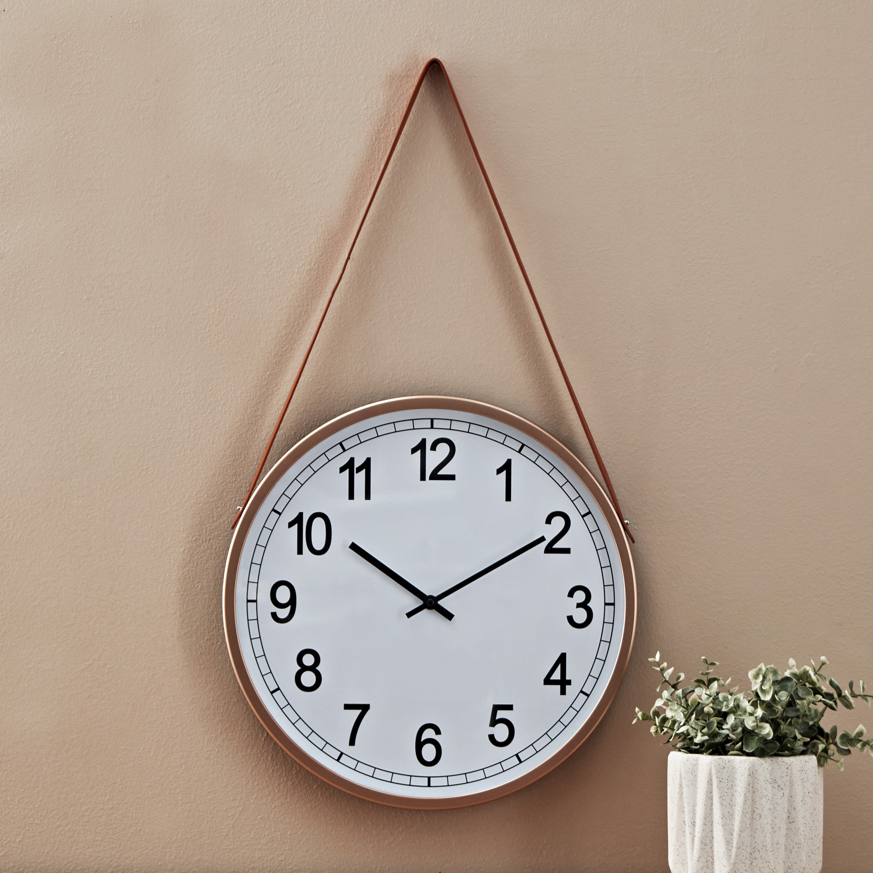 ساعة حائط مع جلد من ساراتوجا - 38x4 سم-hbxhomeware-hbxdecorandfurnishings-image-2