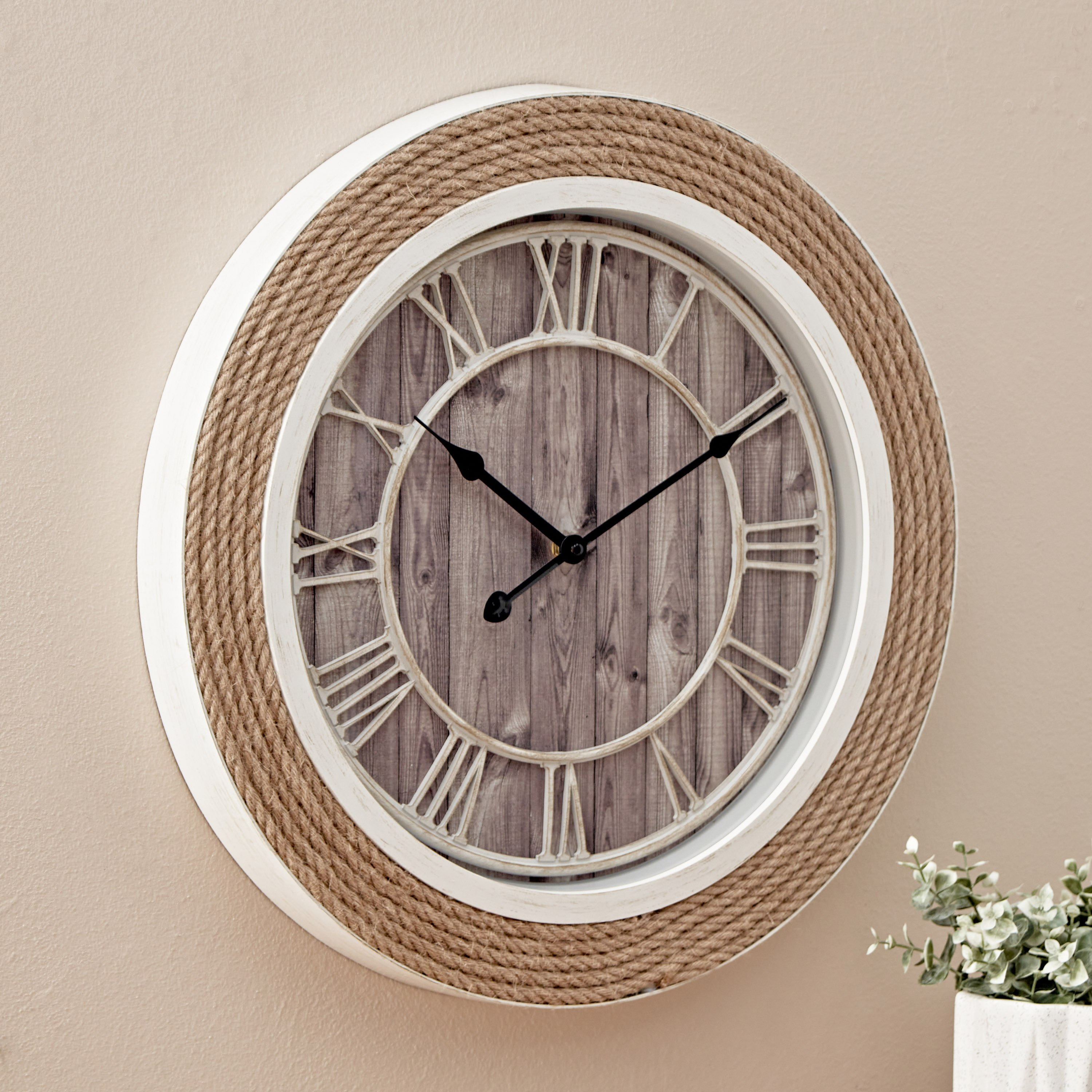 ساعة حائط بحبل القنب من ساراتوجا - 51x5 سم-hbxhomeware-hbxdecorandfurnishings-image-1