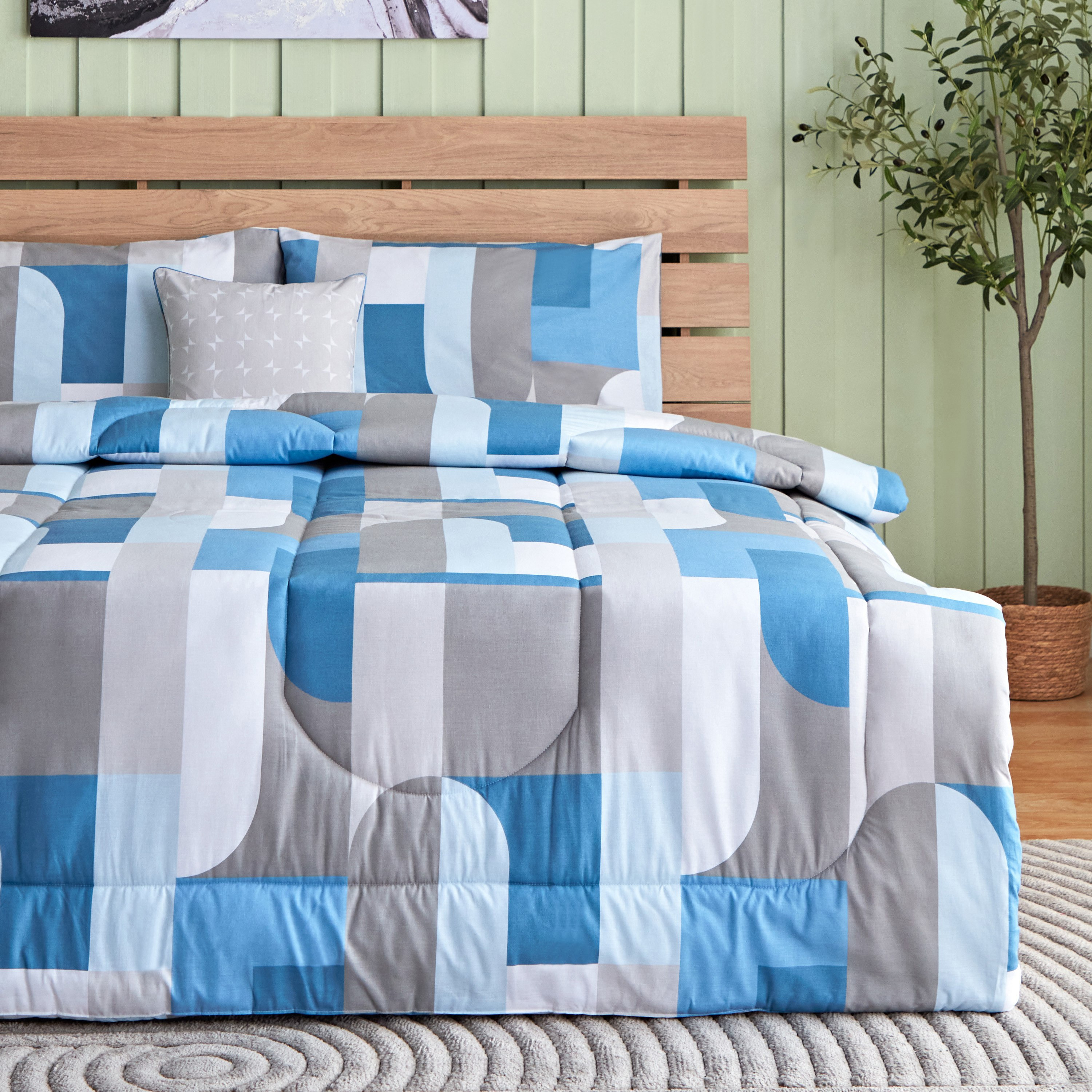 طقم لحاف توين قطن بطبعات 5 قطع فالين من فالنسيا - 160x220 سم-hbxkidsandyouth-beddingandfurnishings-comfortersets-image-1