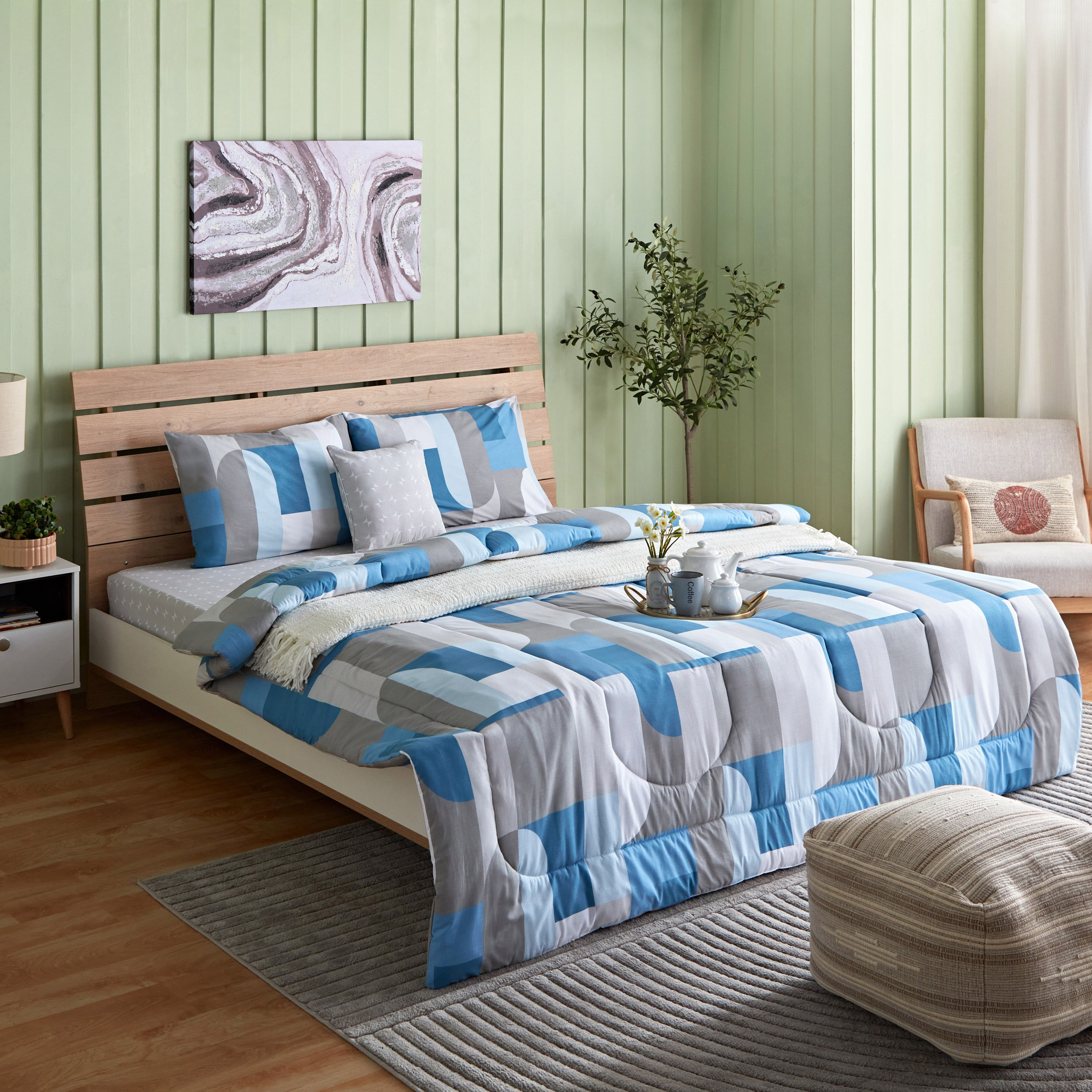 طقم لحاف توين قطن بطبعات 5 قطع فالين من فالنسيا - 160x220 سم-hbxkidsandyouth-beddingandfurnishings-comfortersets-image-11
