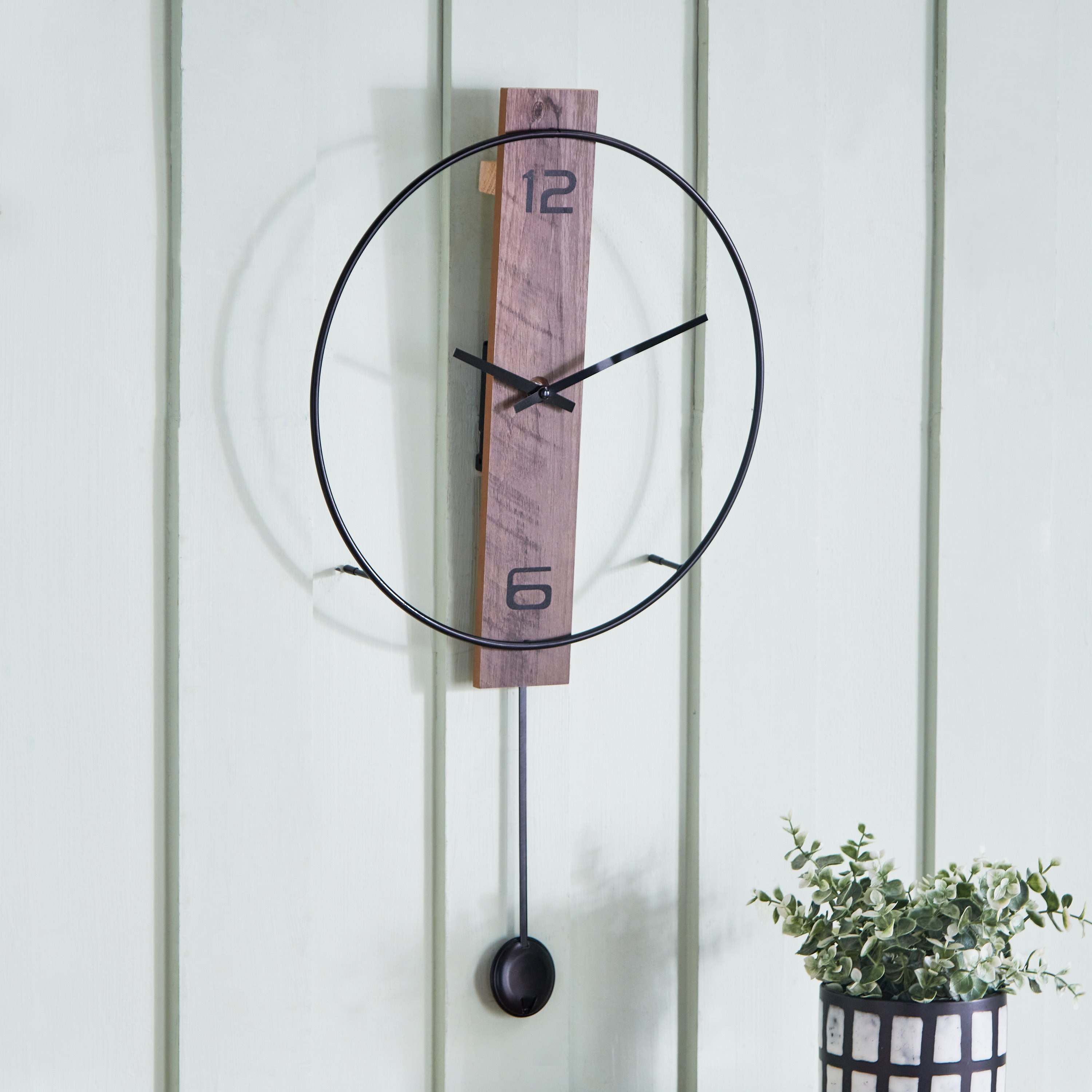 Saratoga Metal Pendulum Clock with MDF - 35x5.5x61 cm-hbxhomeware-hbxdecorandfurnishings-image-1