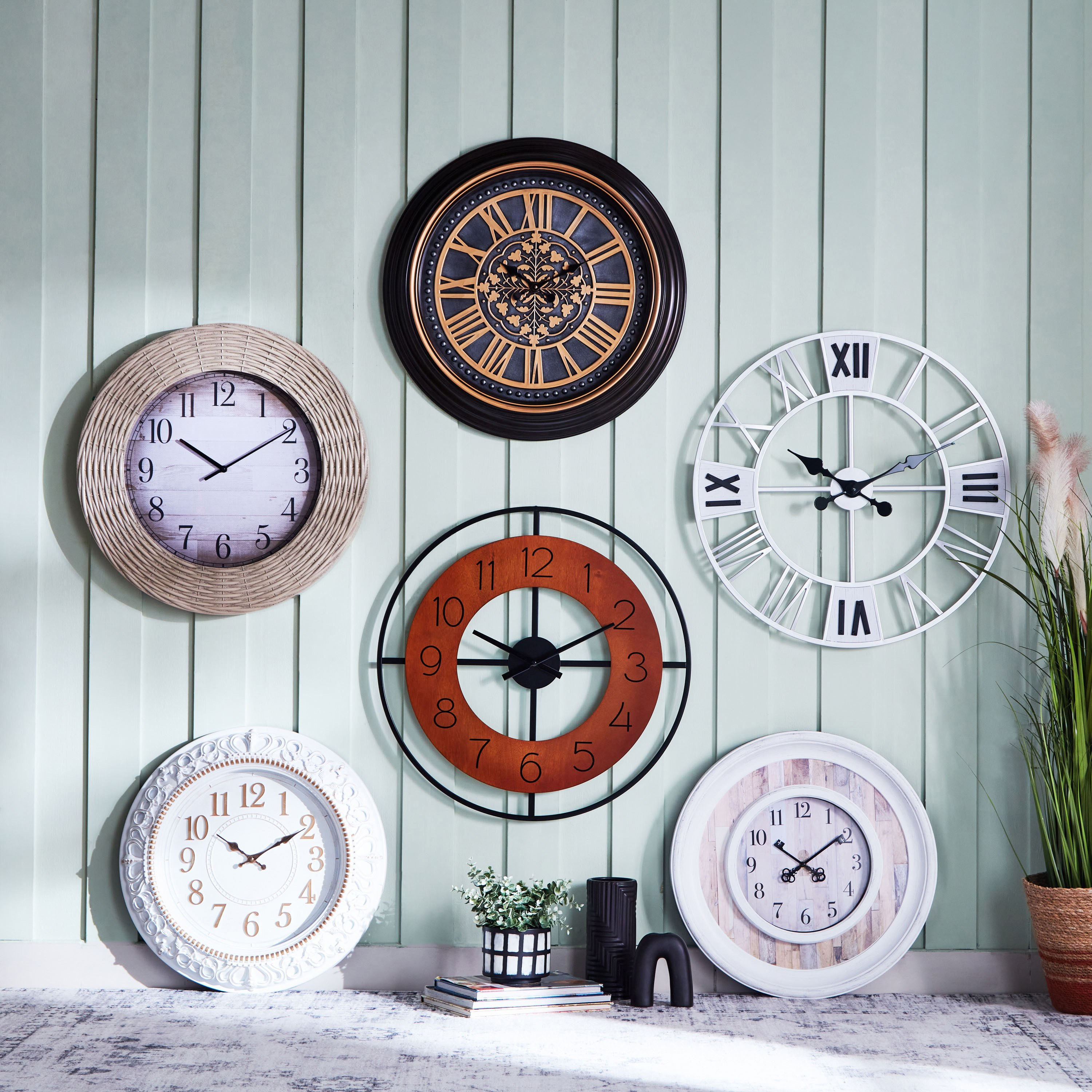 ساعة حائط معدن مع خشب إم دي إف من ساراتوجا - 60x4 سم-hbxhomeware-hbxdecorandfurnishings-image-4
