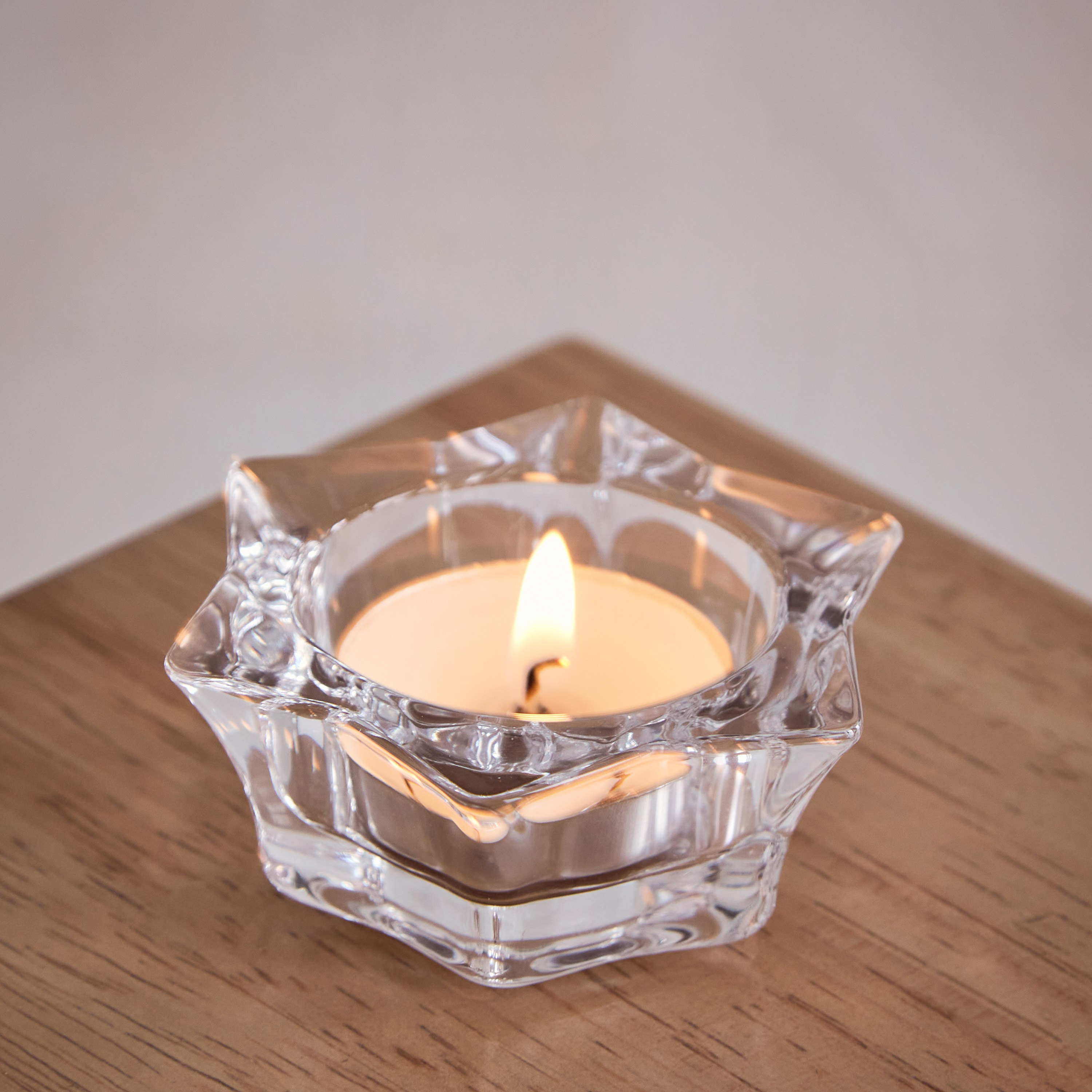 Ezra Clear Glass Star Tealight Candleholder - 7x7x2.8 cm-hbxlivingroom-decorandaccessories-candleholders-image-1