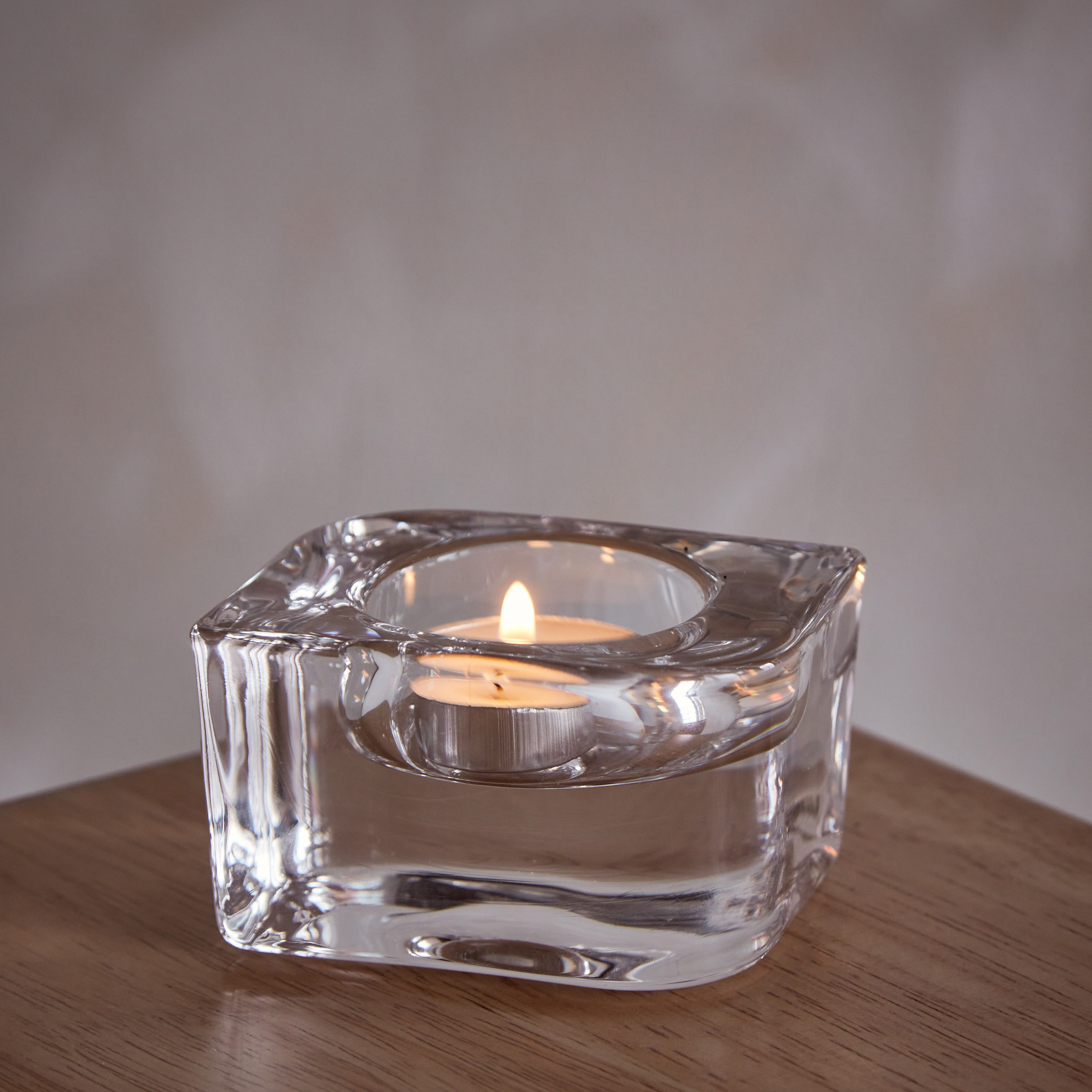 Ezra Glass Tealight Candleholder - 7.6x6x4.5 cm-hbxlivingroom-decorandaccessories-candleholders-image-1
