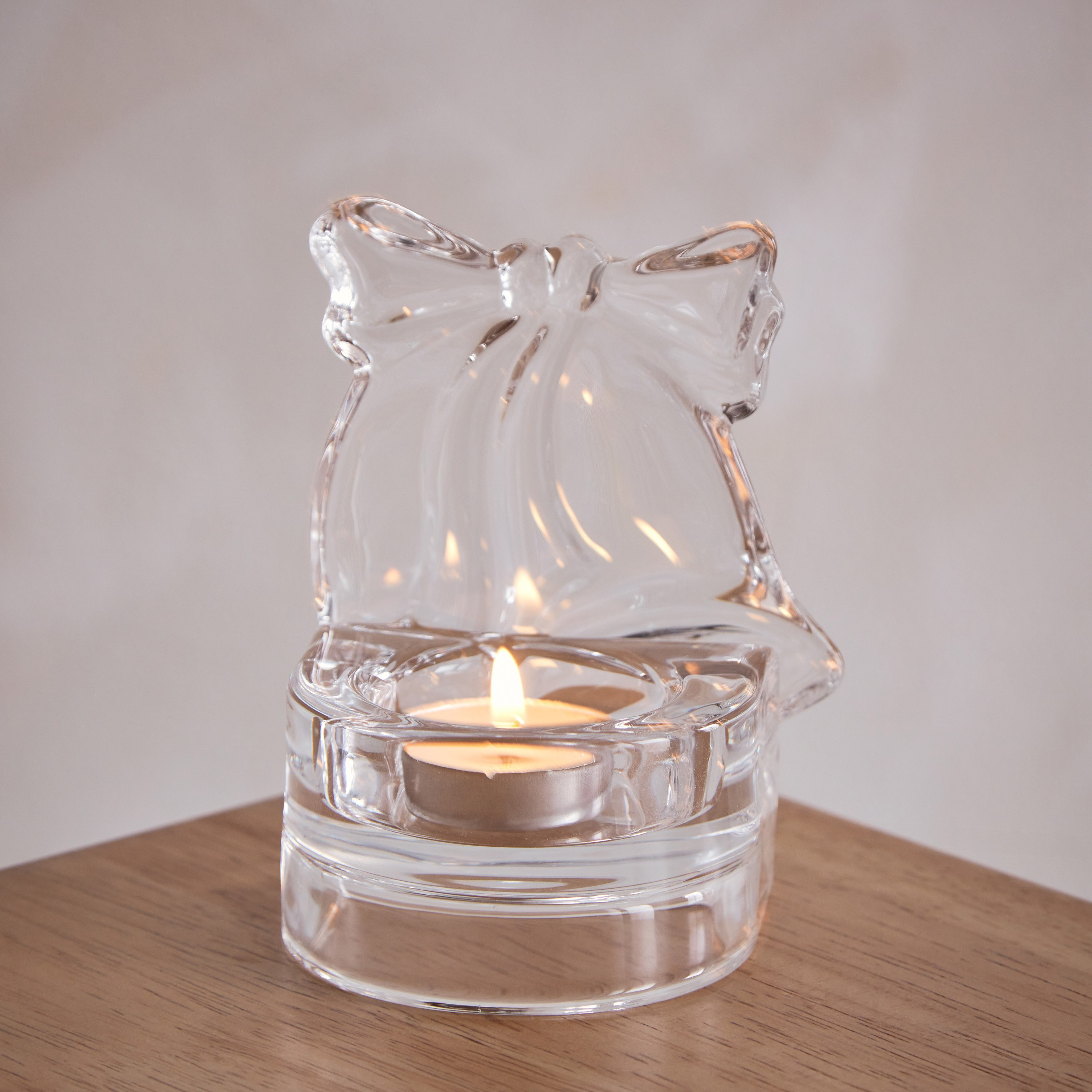 Ezra Clear Glass Tealight Candleholder - 8x7x10.2 cm-hbxlivingroom-decorandaccessories-candleholders-image-1