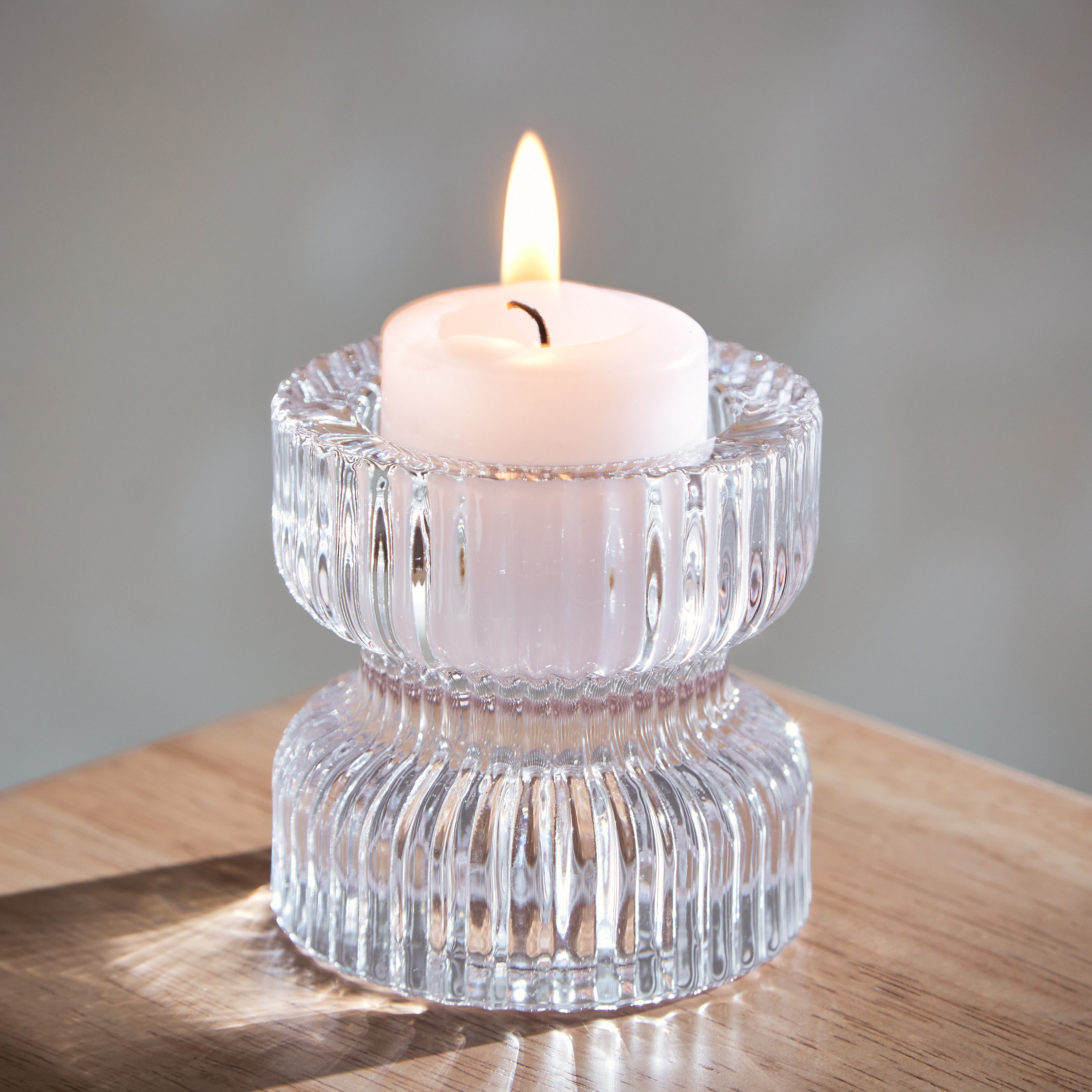 Ezra 2-Way Glass Candleholder - 6.4x6.4x6.5 cm-hbxlivingroom-decorandaccessories-candleholders-image-1