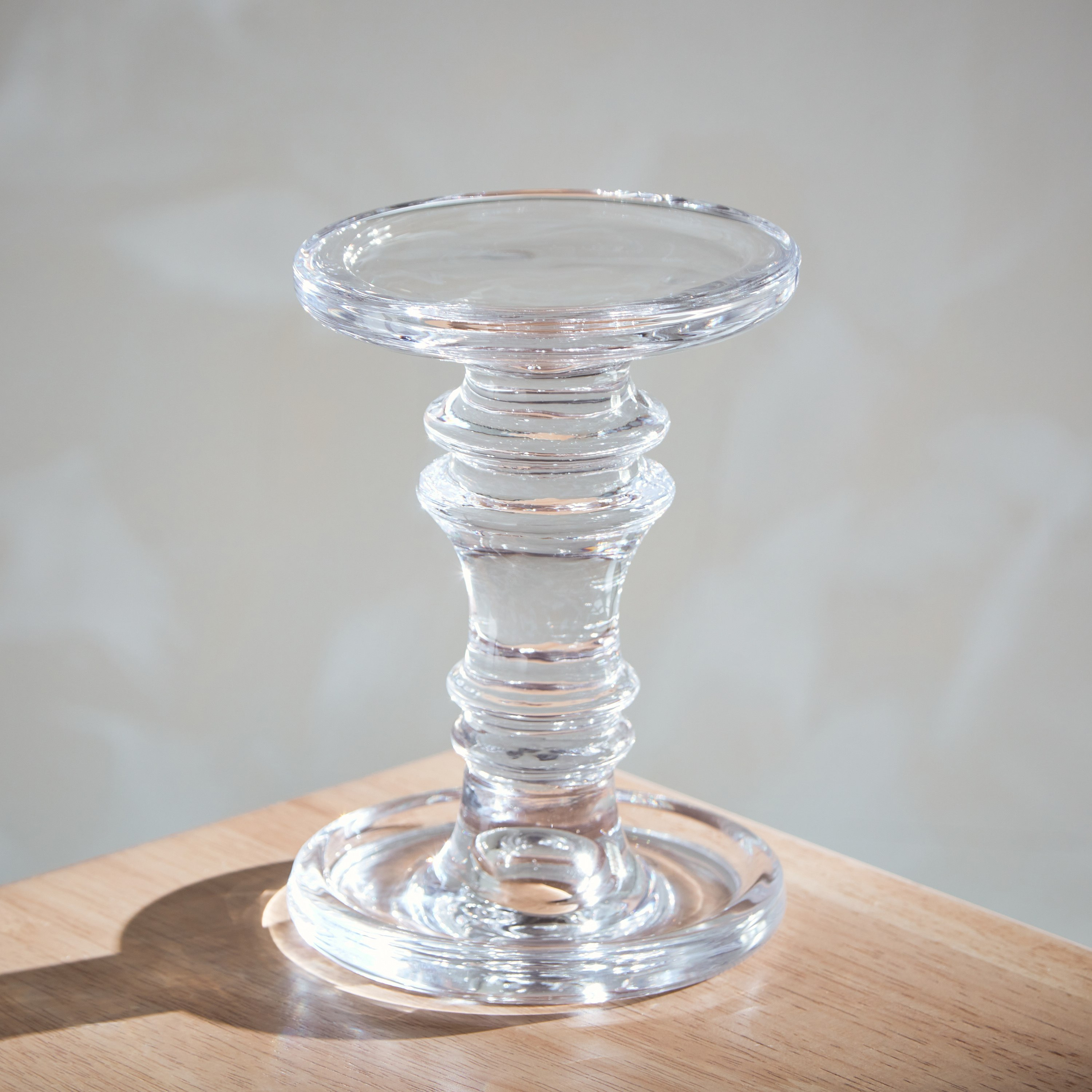 حامل شموع زجاج شفاف من إزرا - 11x11x15.5 سم-hbxlivingroom-decorandaccessories-candleholders-image-2