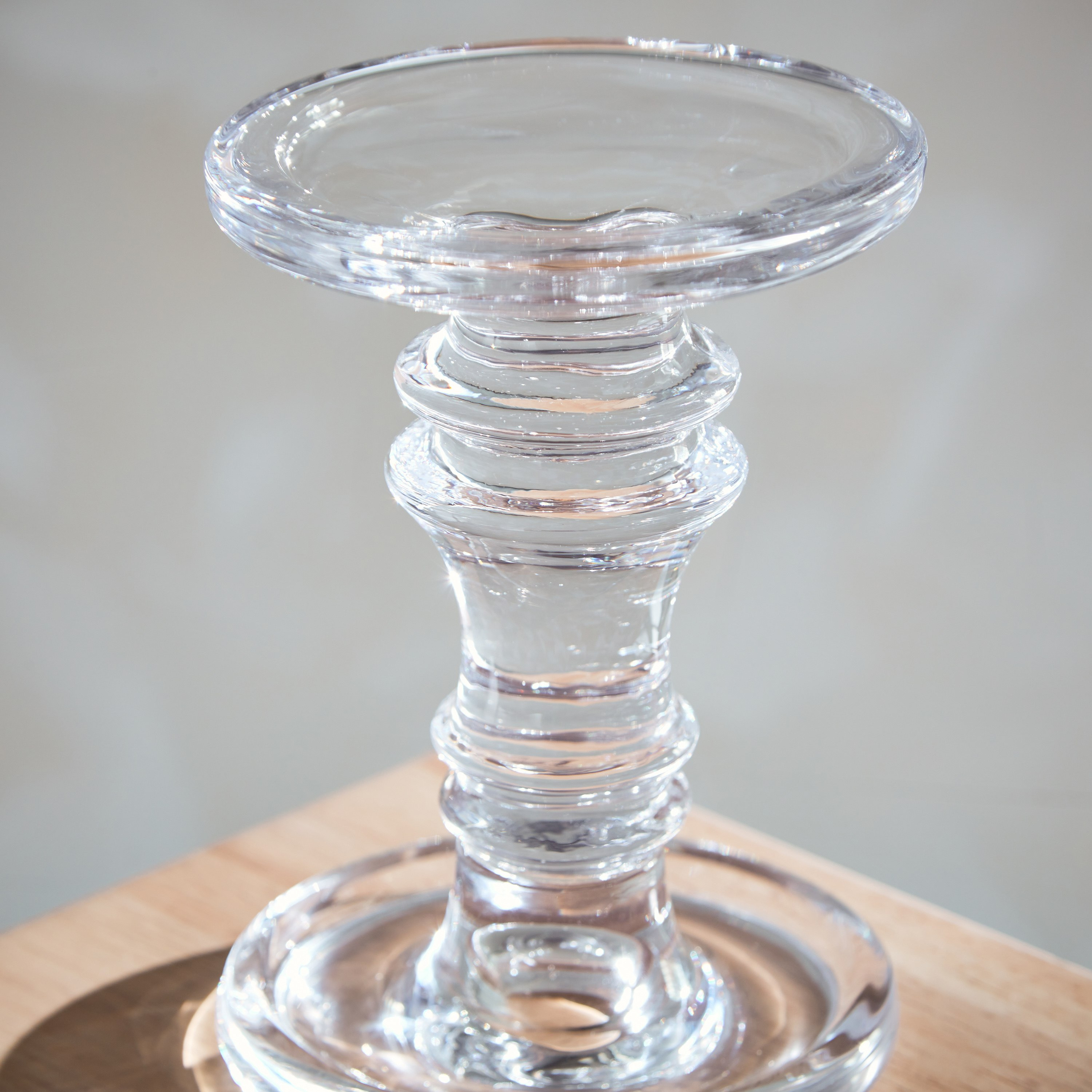 حامل شموع زجاج شفاف من إزرا - 11x11x15.5 سم-hbxlivingroom-decorandaccessories-candleholders-image-3