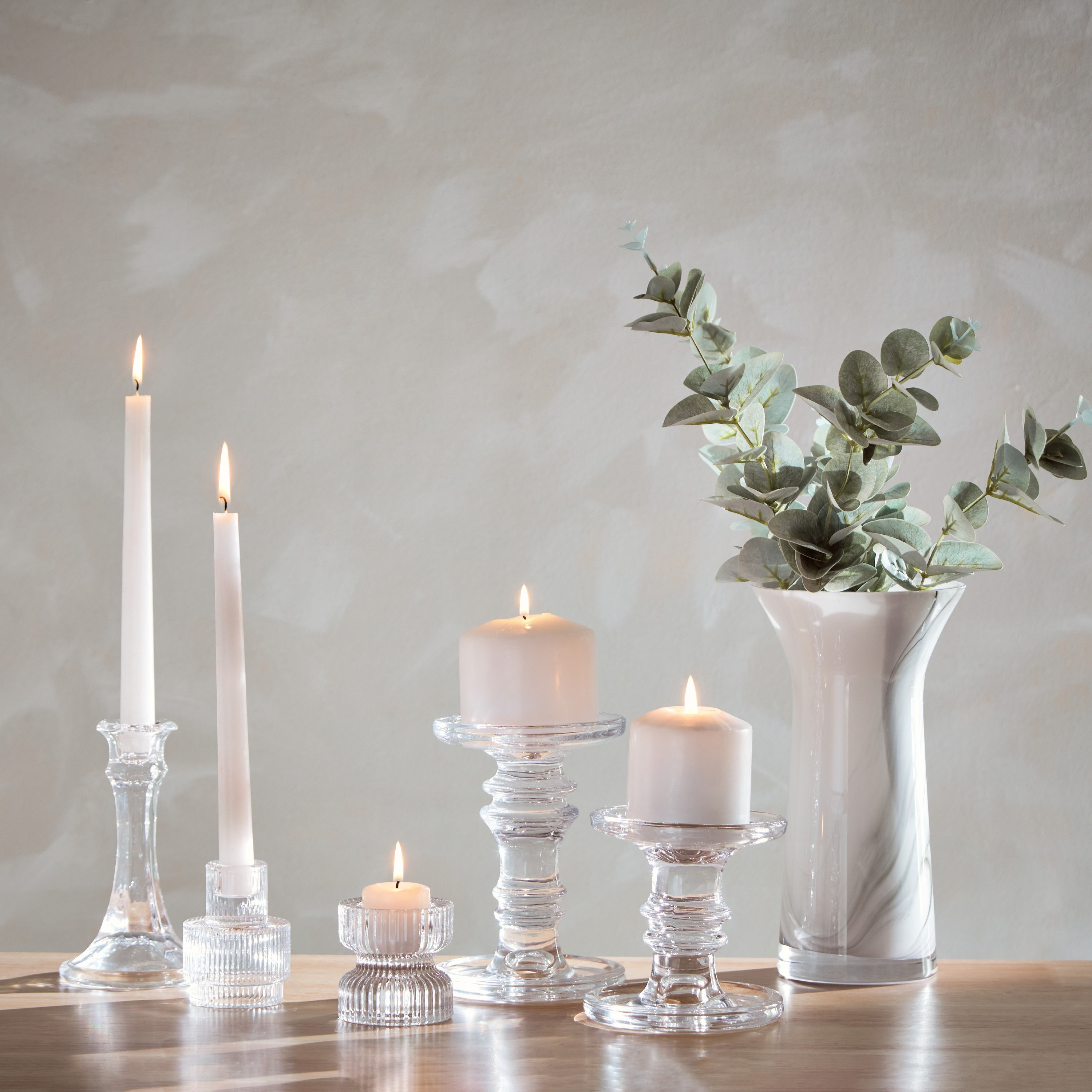 حامل شموع زجاج شفاف من إزرا - 11x11x15.5 سم-hbxlivingroom-decorandaccessories-candleholders-image-4