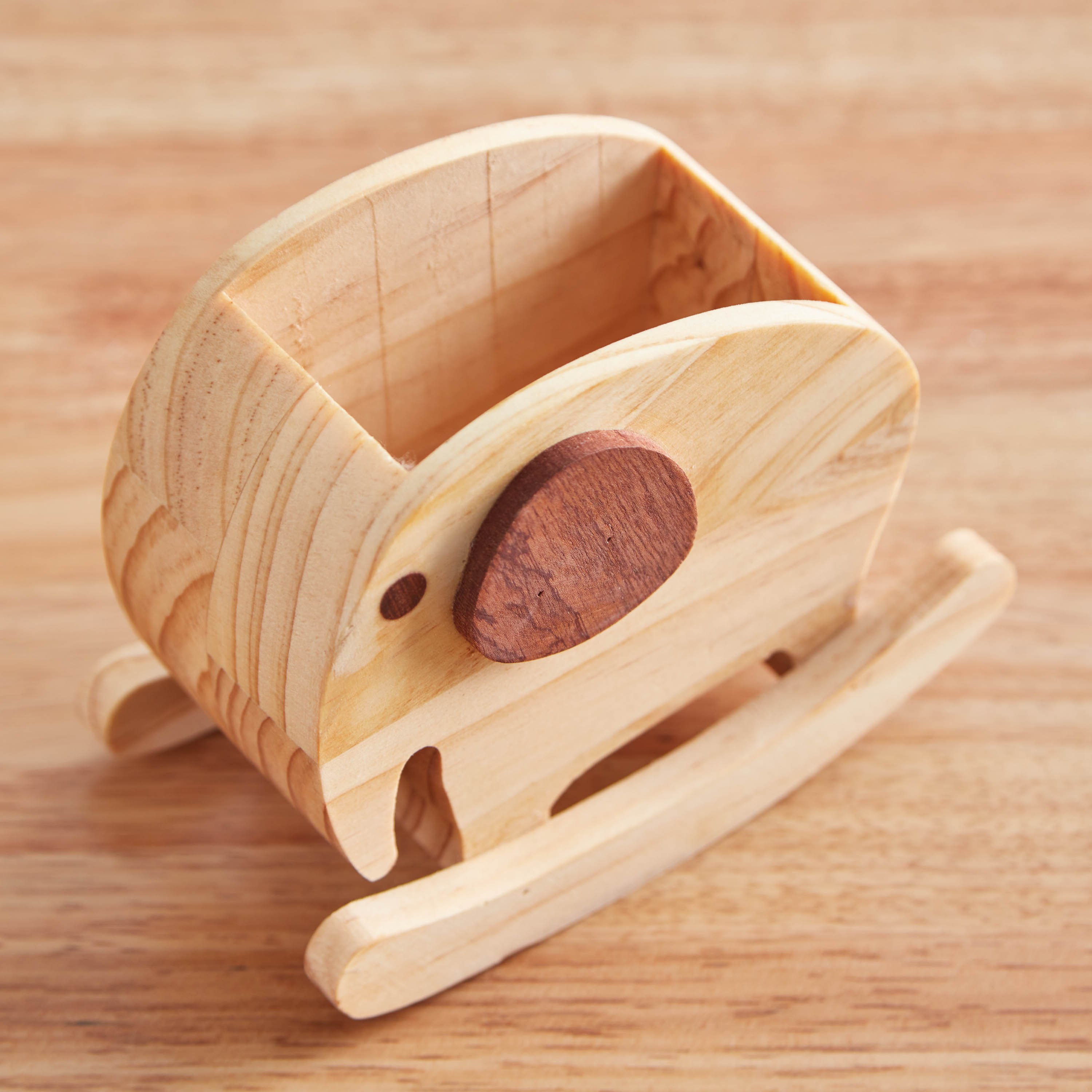 Elephant Wood Pen Stand - 14x8x11 cm-hbxhomeware-hbxkidsandyouth-image-2