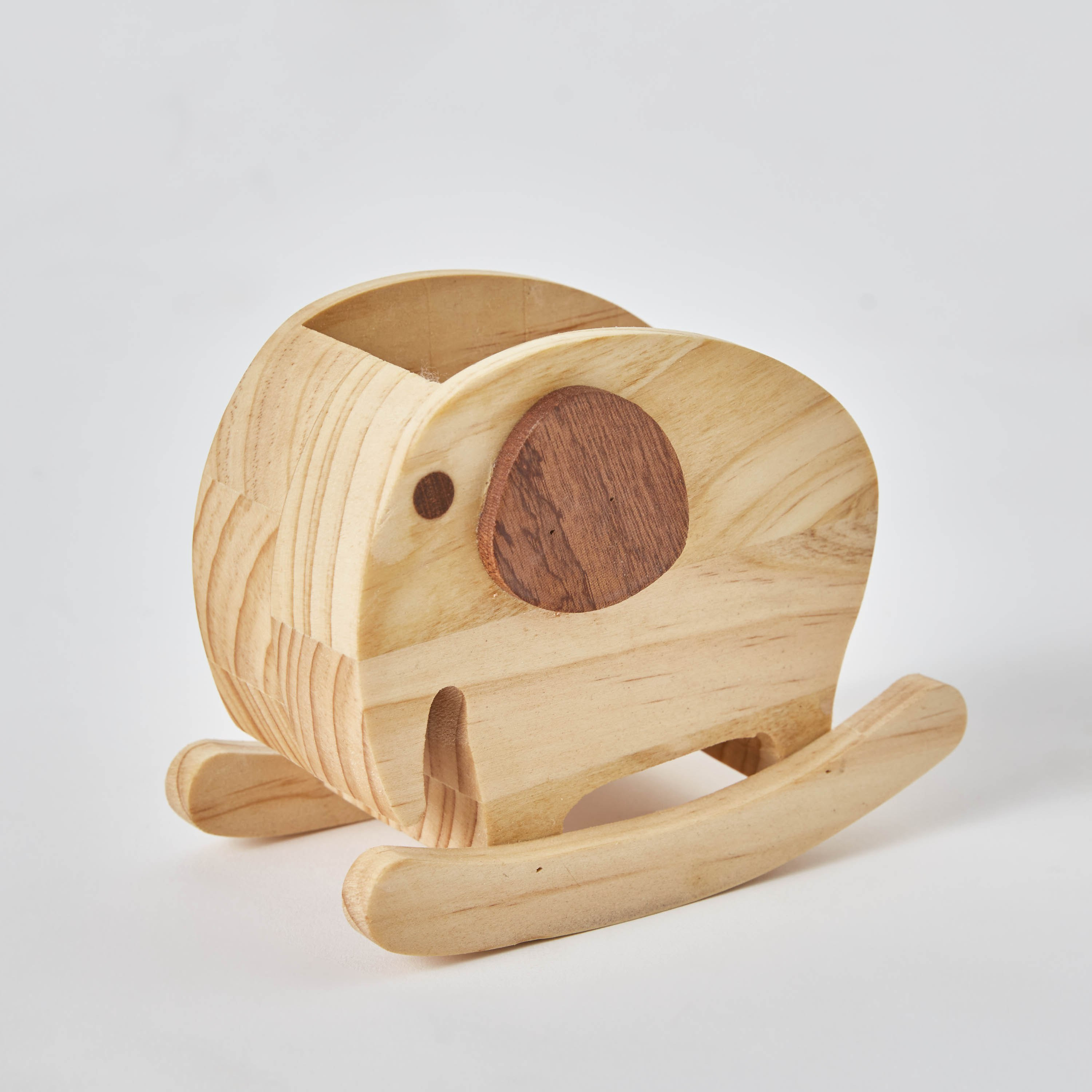 Elephant Wood Pen Stand - 14x8x11 cm-hbxhomeware-hbxkidsandyouth-image-5