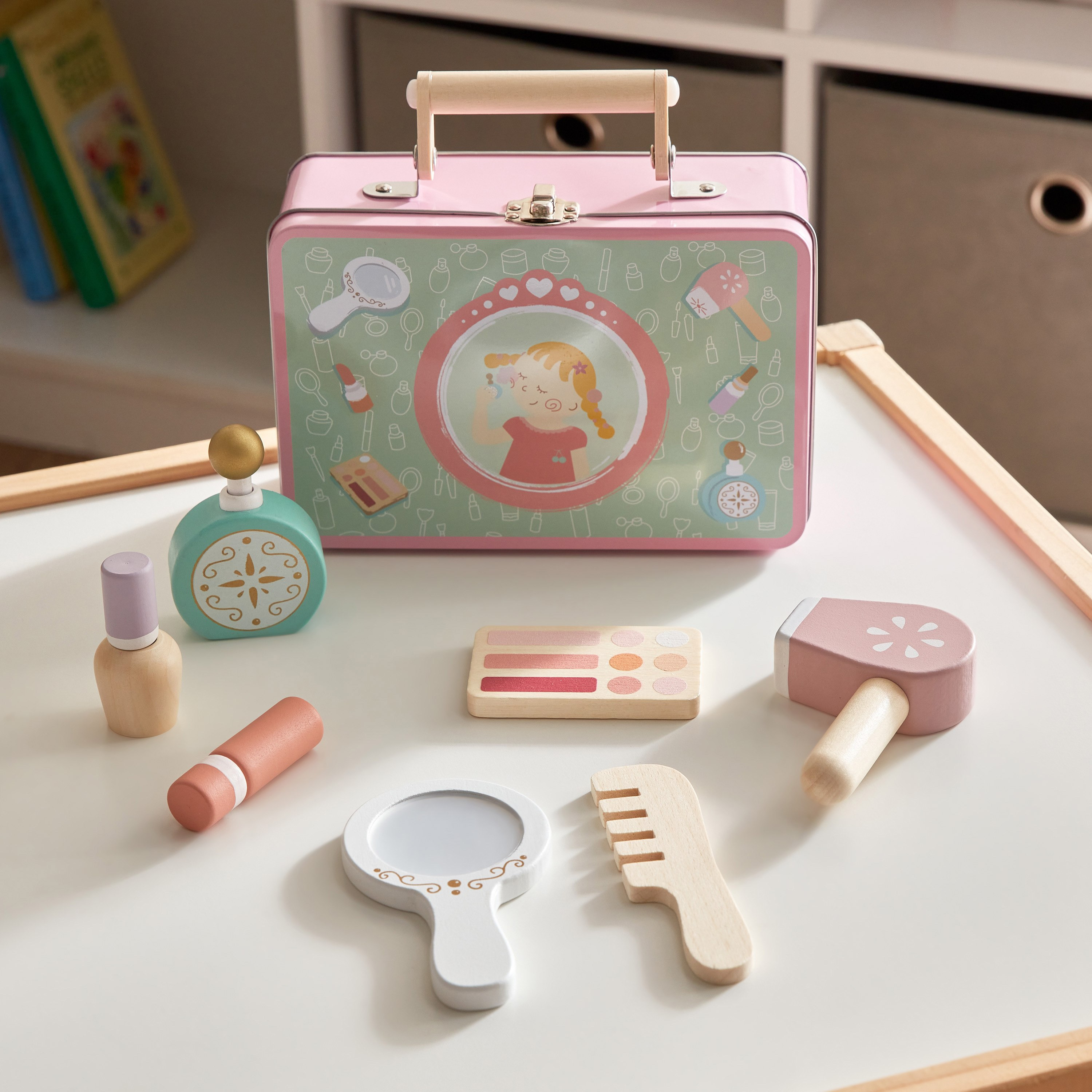 مجموعة لعب الجمال الخشبية 7 قطع لعمر 3 سنوات من بلاي فيل - 19.5x13x7 سم-hbxhomeware-hbxkidsandyouth-image-1