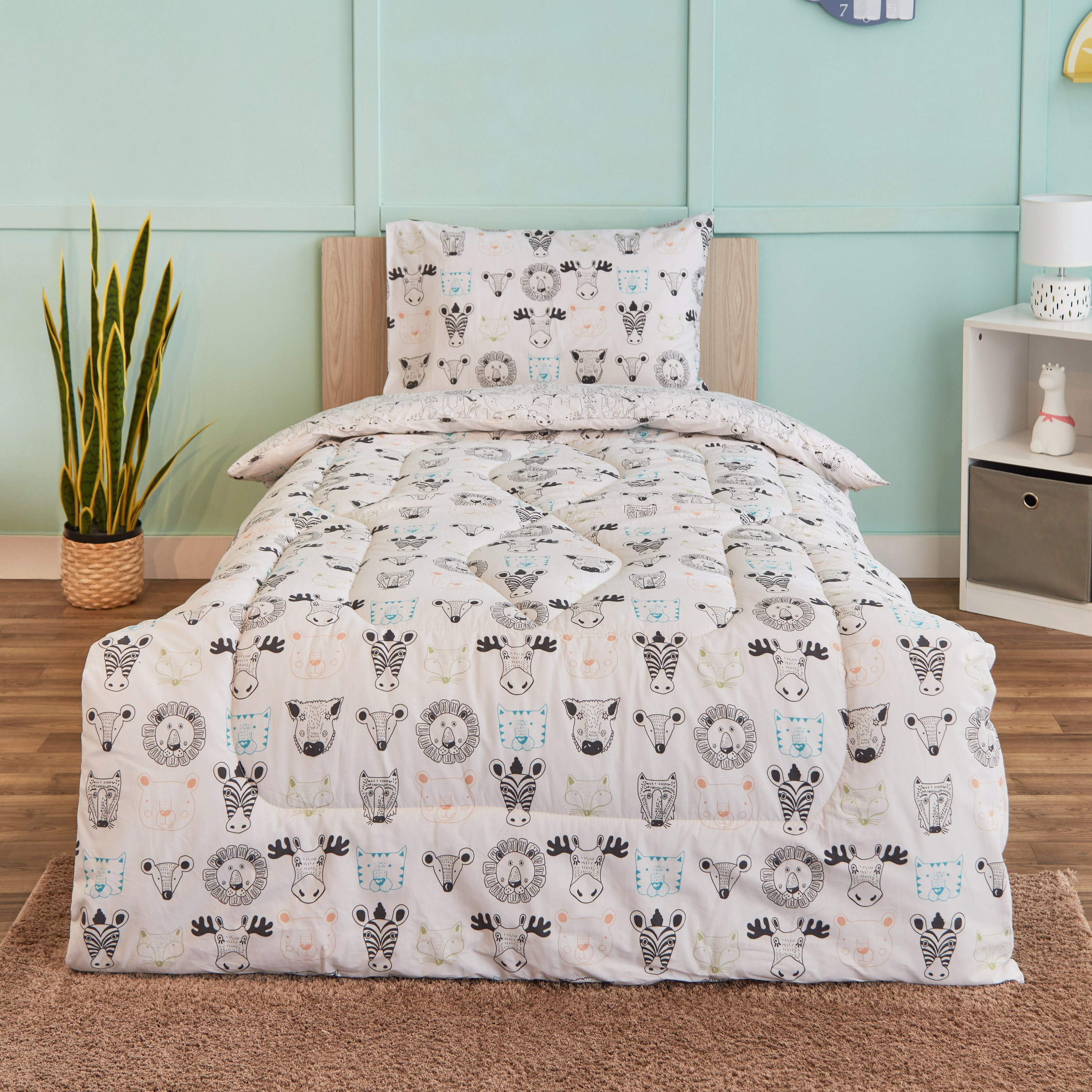 طقم لحاف فردي قطن سادة - قطعتين من رون - 135x220 سم-hbxhomeware-hbxkidsandyouth-image-1