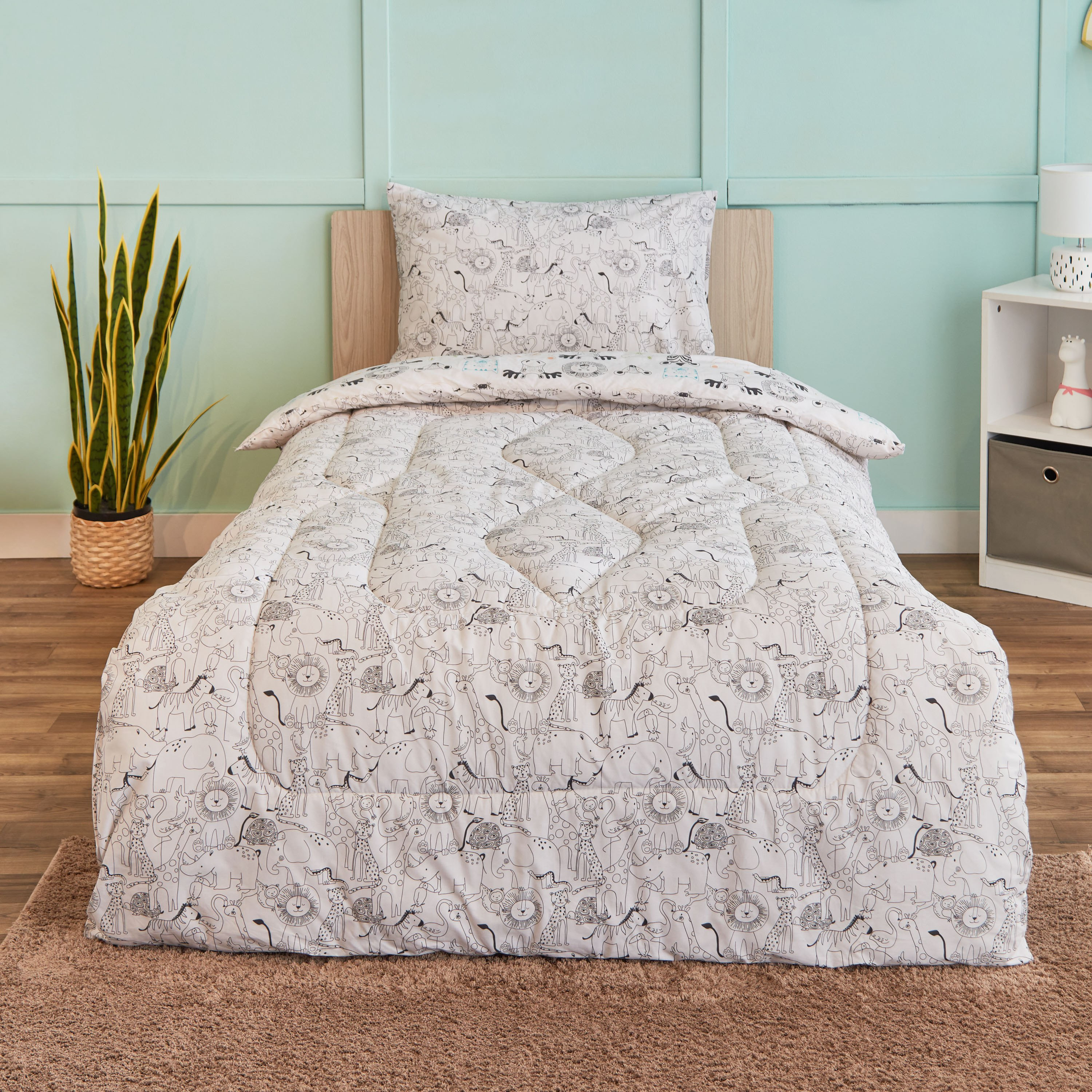 طقم لحاف فردي قطن سادة - قطعتين من رون - 135x220 سم-hbxhomeware-hbxkidsandyouth-image-3