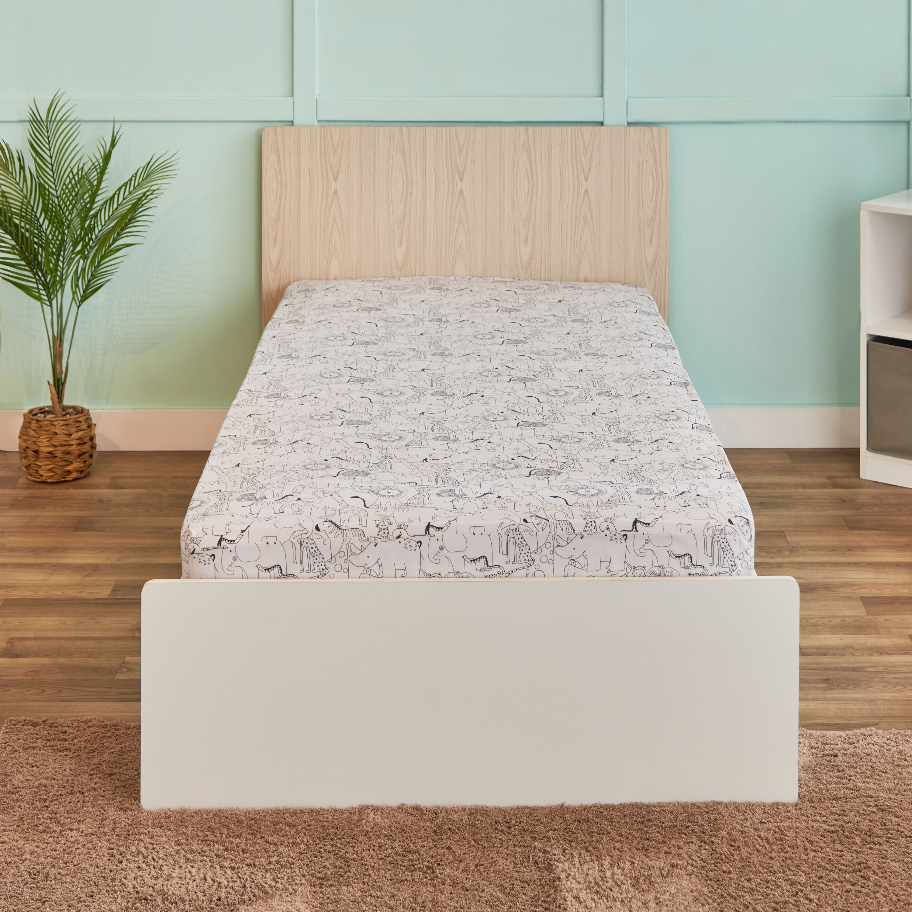 شرشف مطاطي قطن فردي من رون - 90x200+25 سم-hbxhomeware-hbxkidsandyouth-image-2