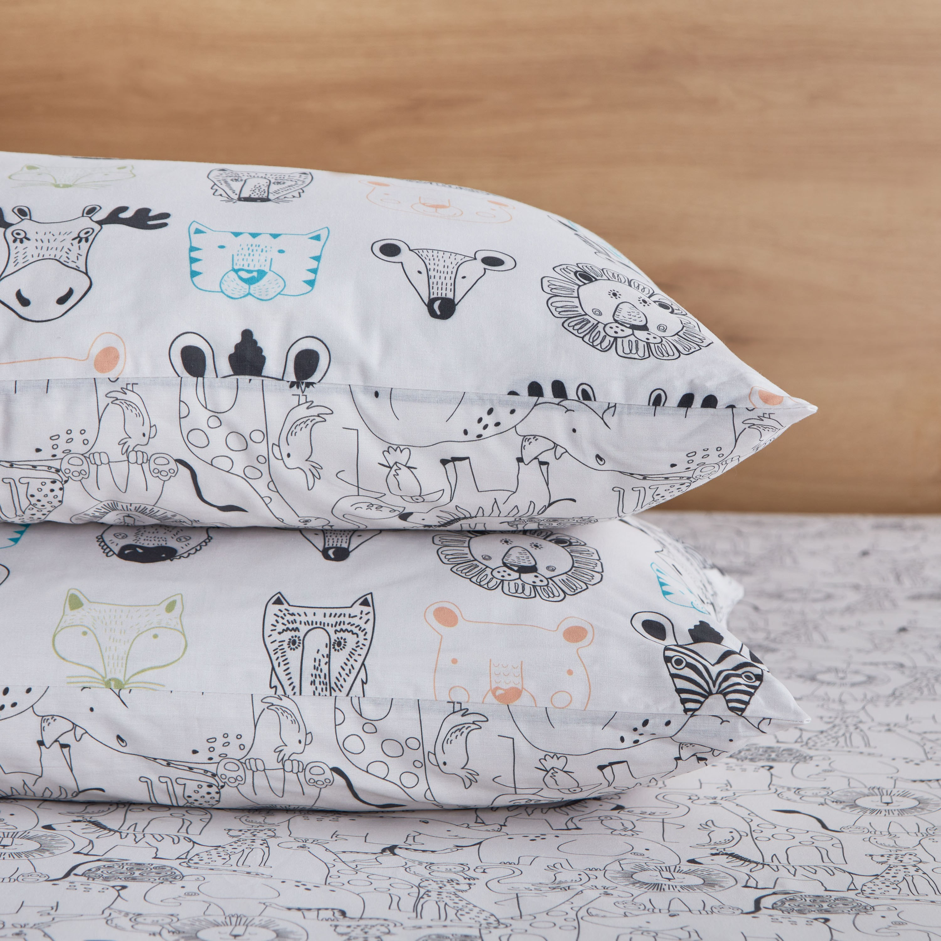 Ron Zoological 2-Piece Cotton Pillow Cover Set - 50x75 cm-hbxhomeware-hbxkidsandyouth-image-3