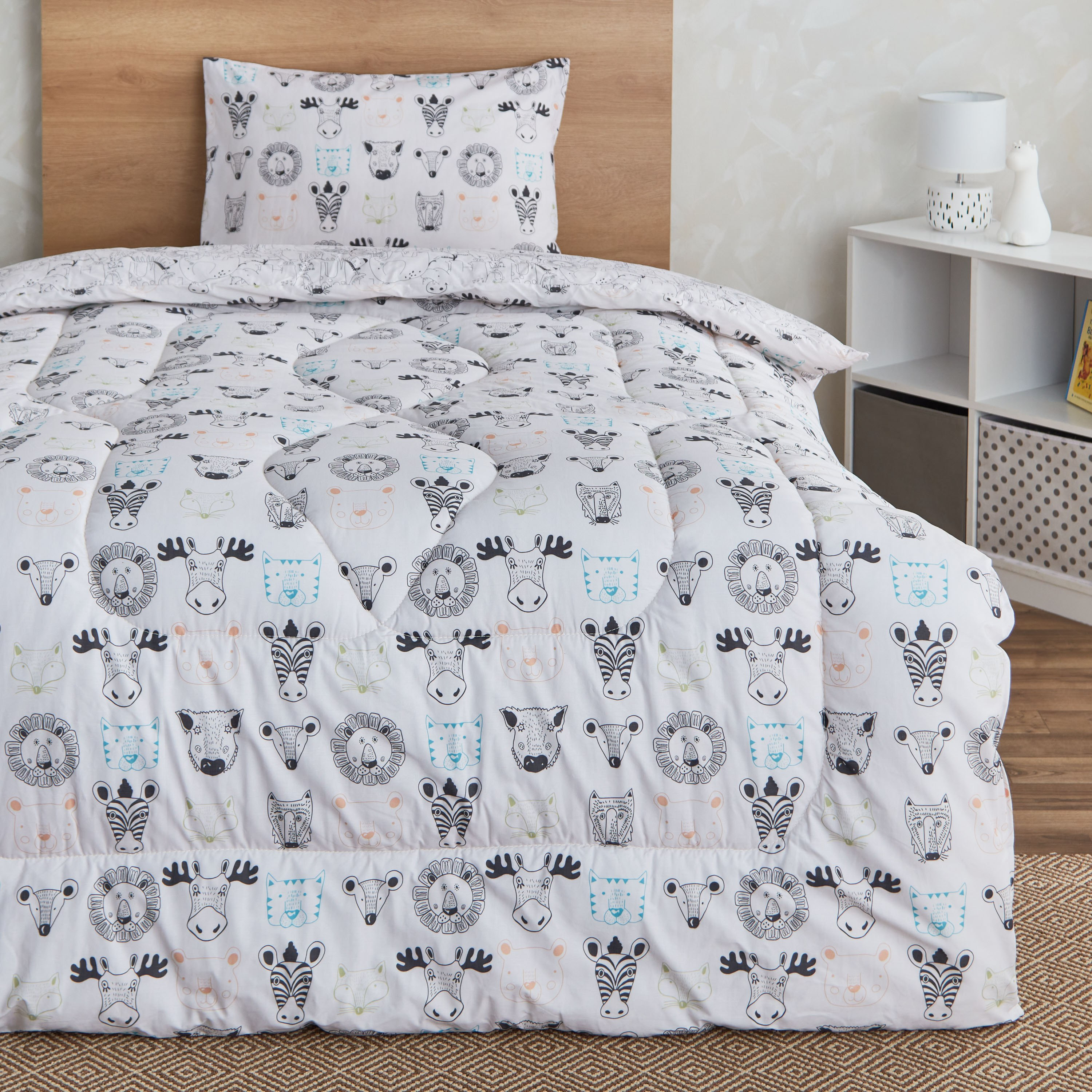 Ron Zoological 2-Piece Cotton Twin Comforter Set - 160x220 cm-hbxhomeware-hbxkidsandyouth-image-2