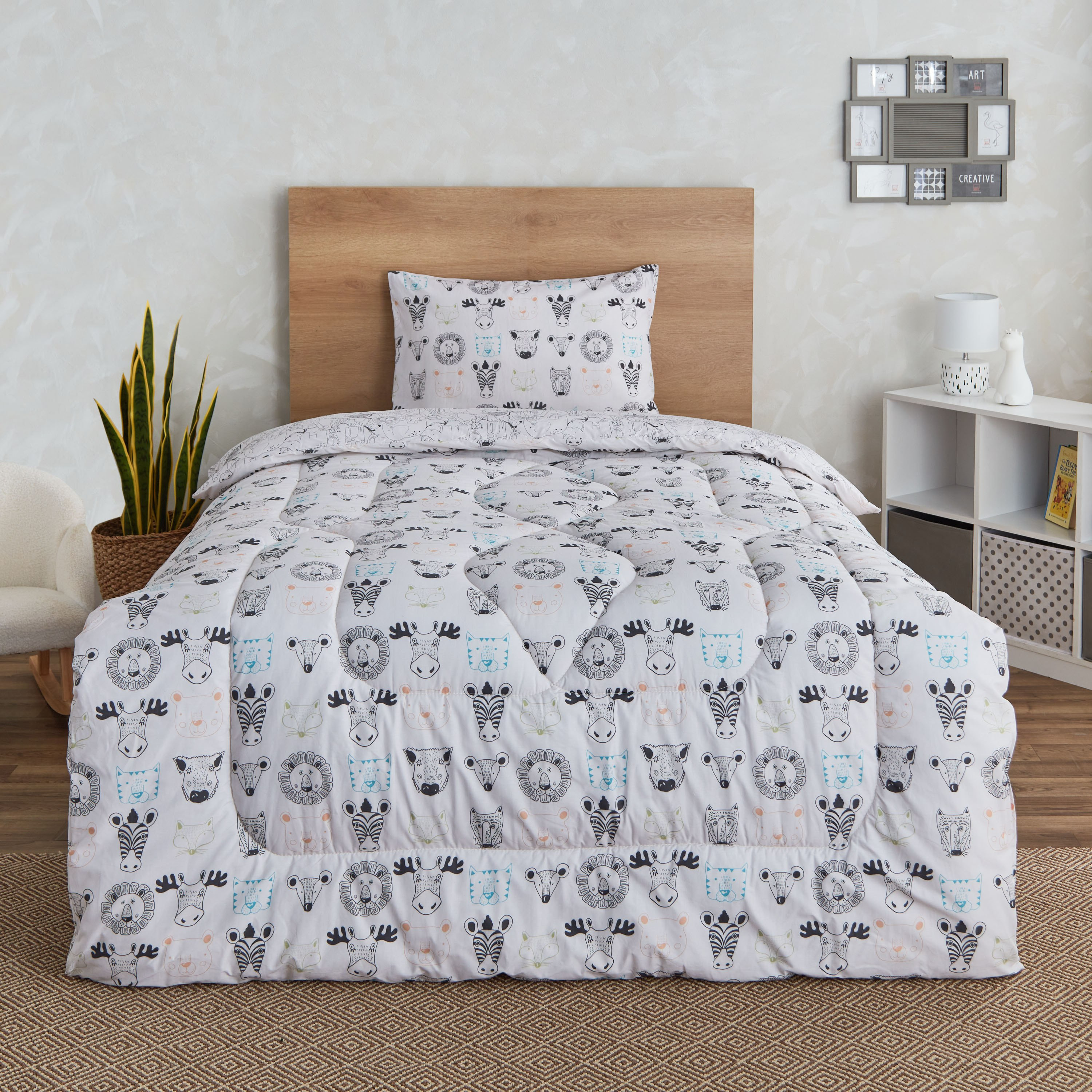 Ron Zoological 2-Piece Cotton Twin Comforter Set - 160x220 cm-hbxhomeware-hbxkidsandyouth-image-1