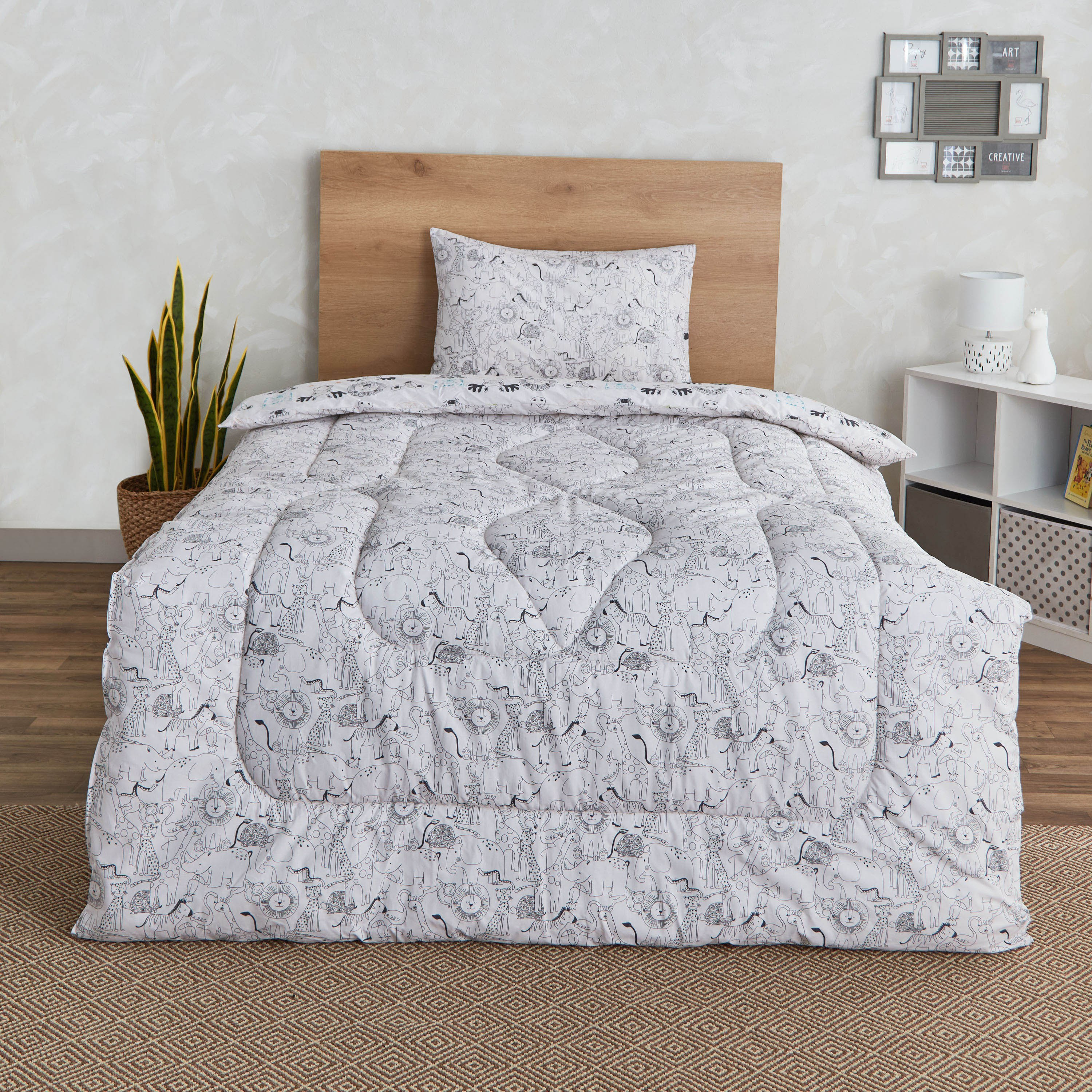 Ron Zoological 2-Piece Cotton Twin Comforter Set - 160x220 cm-hbxhomeware-hbxkidsandyouth-image-3