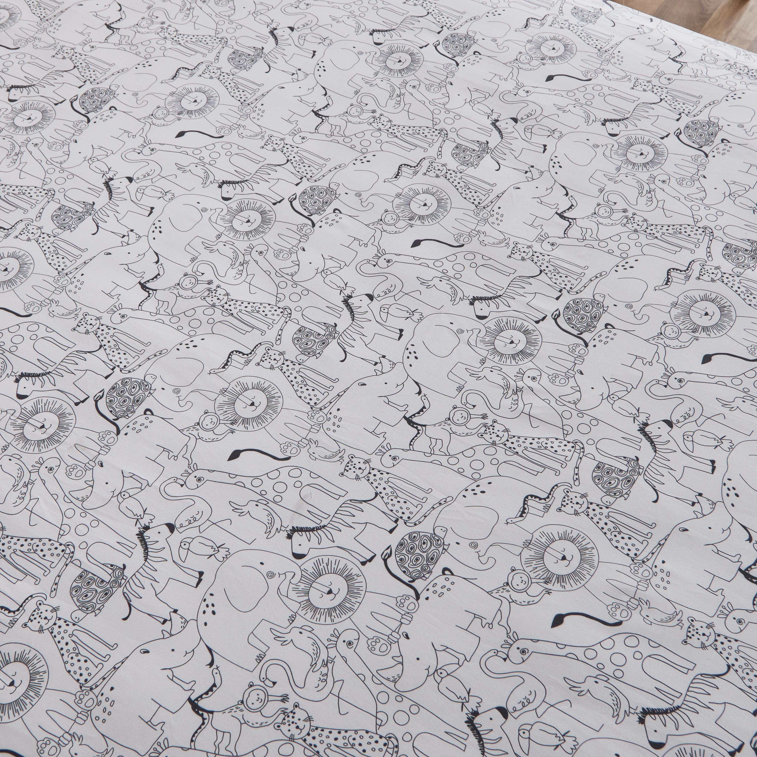 Ron Zoological Cotton Twin Fitted Sheet - 120x200+25 cm-hbxhomeware-hbxkidsandyouth-image-4