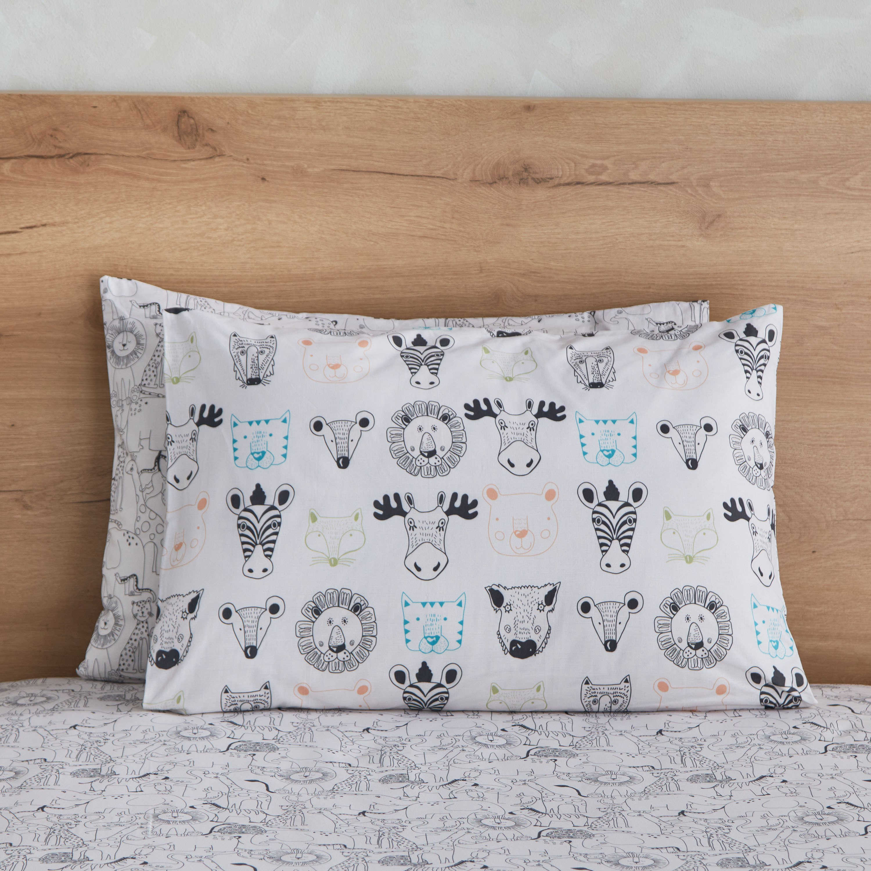 Ron Zoological 2-Piece Cotton Pillow Cover Set - 50x75 cm-hbxhomeware-hbxkidsandyouth-image-2