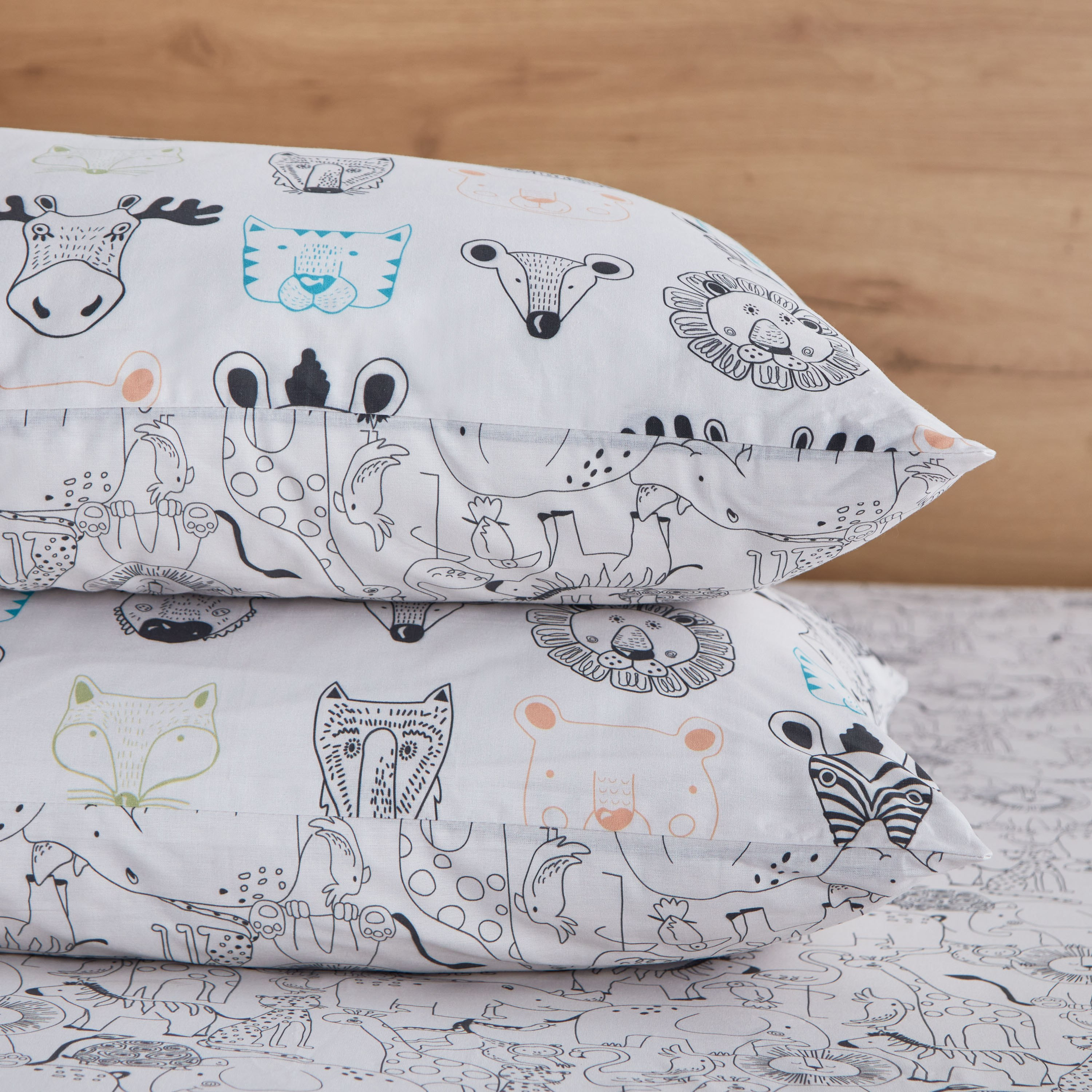 Ron Zoological 2-Piece Cotton Pillow Cover Set - 50x75 cm-hbxhomeware-hbxkidsandyouth-image-4