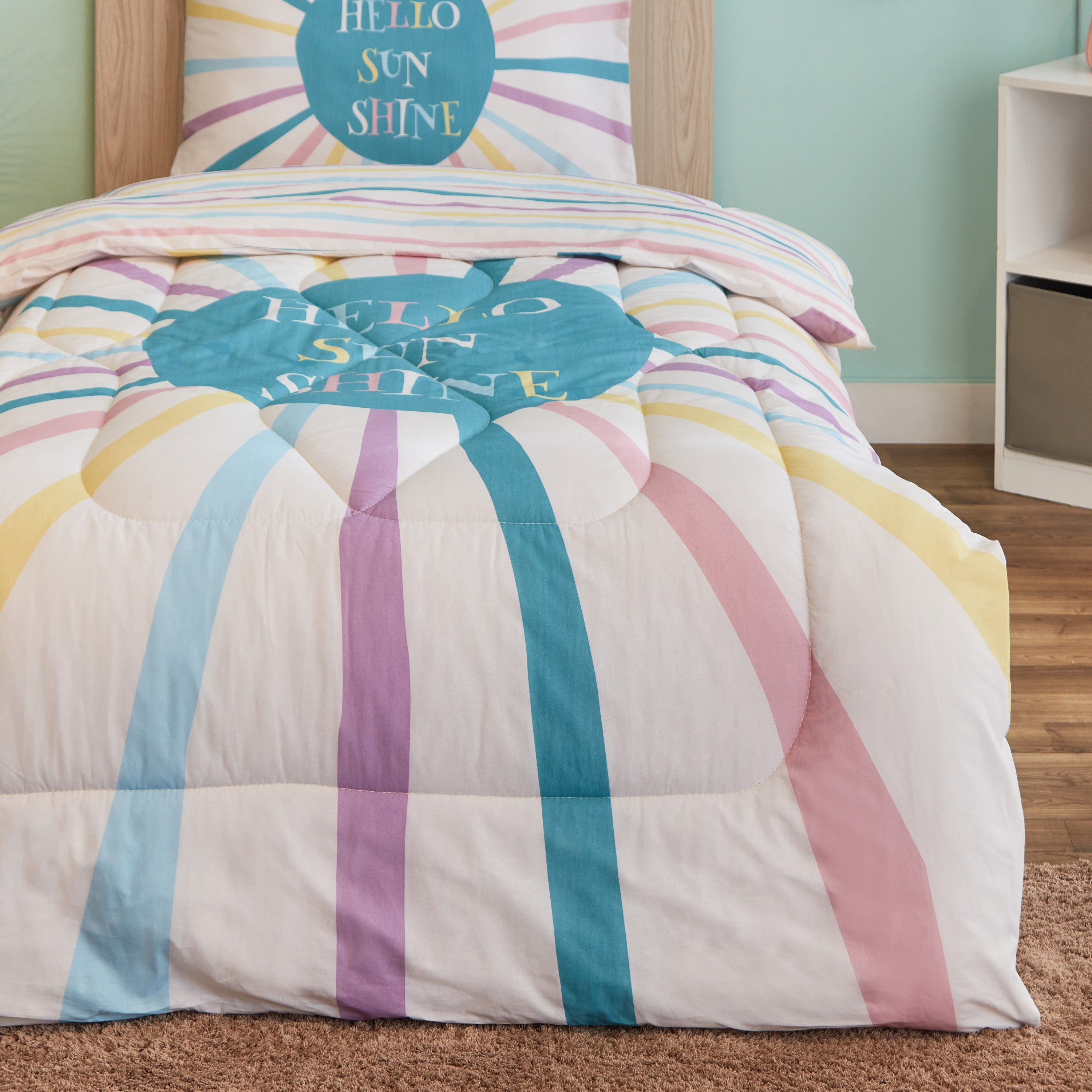 طقم لحاف فردي قطن قطعتين هالو صن شاين من هيرميوني - 135x220 سم-hbxhomeware-hbxkidsandyouth-image-2