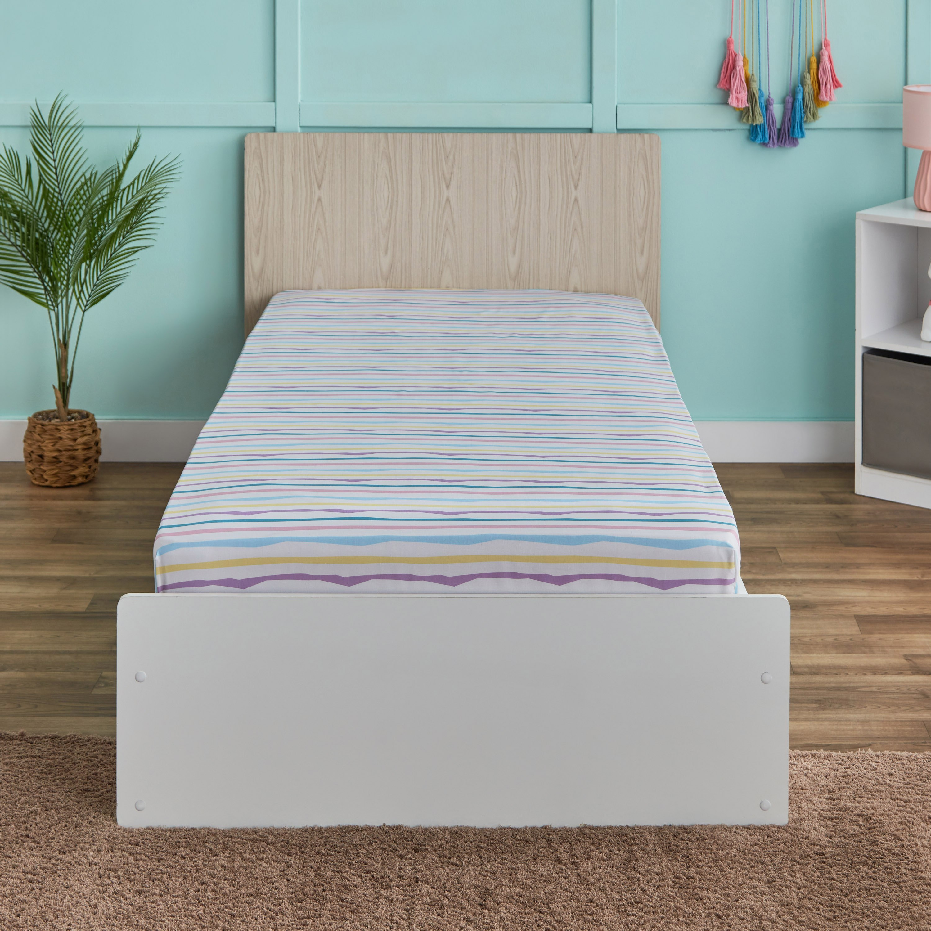 شرشف مطاطي فردي قطن من هيرميوني هيلو صن شاين - 90x200+25 سم-hbxhomeware-hbxkidsandyouth-image-2