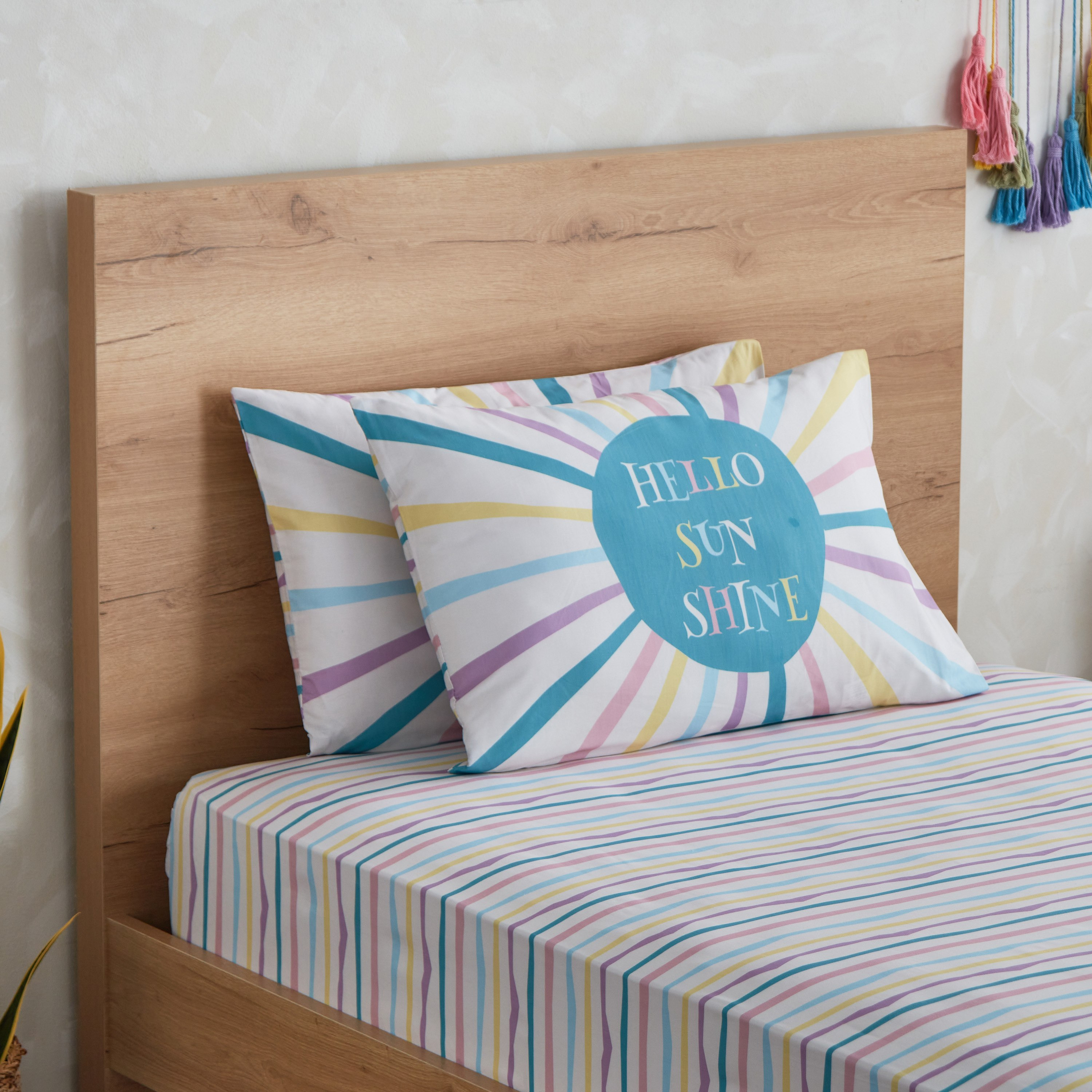 طقم أغطية وسائد قطن قطعتين هالو صن شاين من هيرميوني - 50x75 سم-hbxhomeware-hbxkidsandyouth-image-1